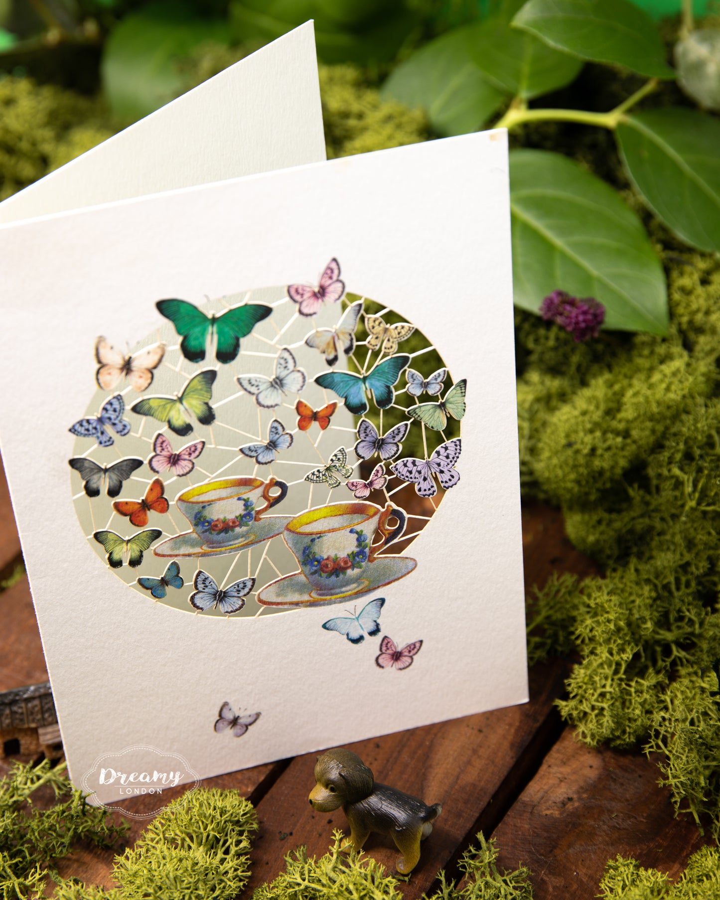 Butterflies and Tea Laser Cut Greeting Card, Marry Poppins Returns Tea Party Greeting Card, Alice in Wonderland Tea Party, Disney Tea Party Greeting Card - Dreamy London