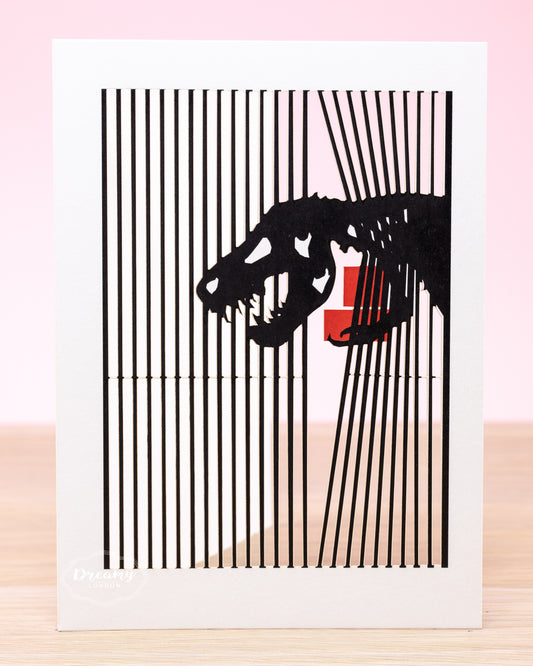 Dinosaur's Cheeky Surprise Birthday Card - Greeting Card for Dinosaur Lovers - dreamylondon