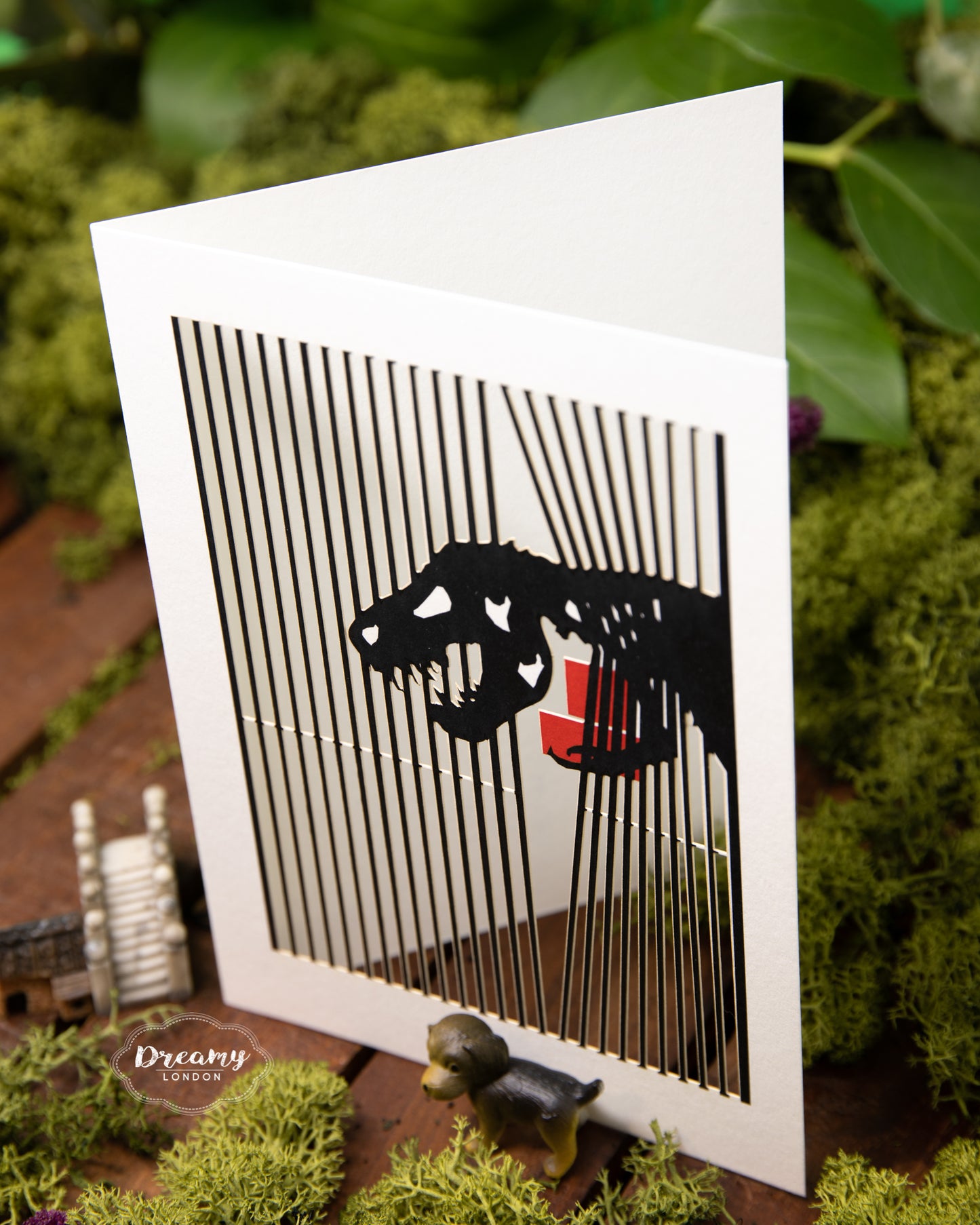Dinosaur's Cheeky Surprise Birthday Card - Greeting Card for Dinosaur Lovers - dreamylondon
