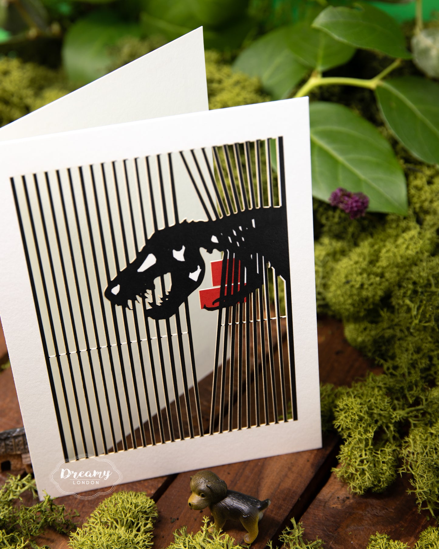 Dinosaur's Cheeky Surprise Birthday Card - Greeting Card for Dinosaur Lovers - dreamylondon