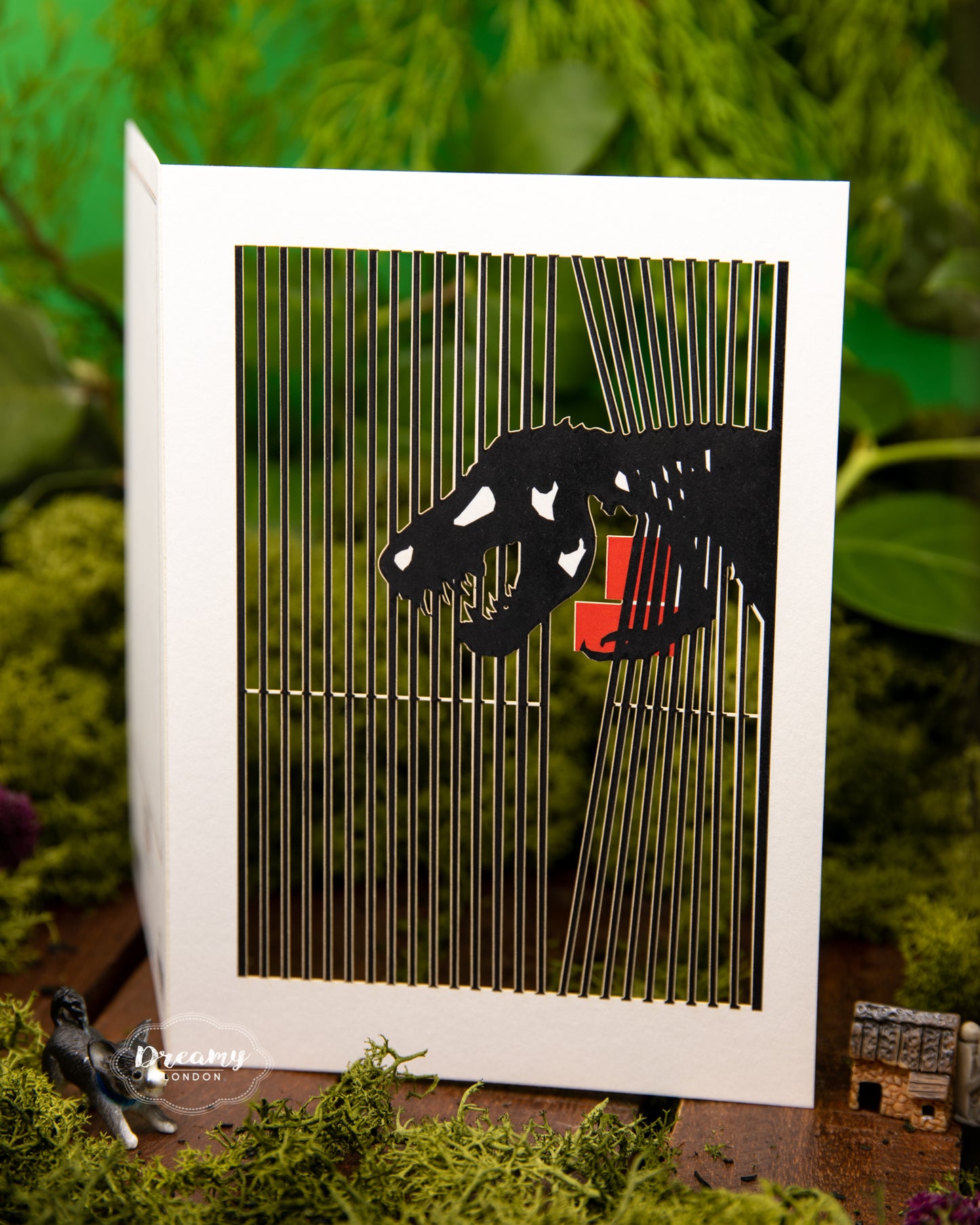 Dinosaur's Cheeky Surprise Birthday Card - Greeting Card for Dinosaur Lovers - dreamylondon