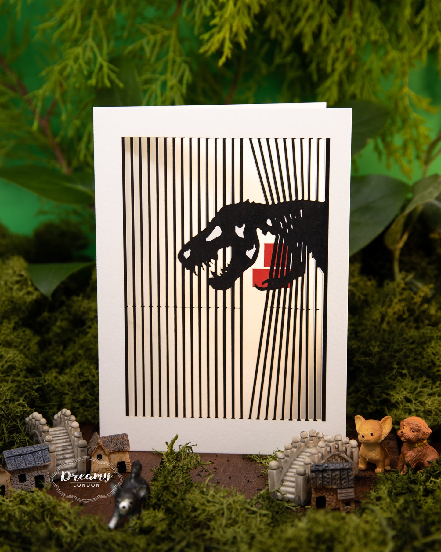 Dinosaur's Cheeky Surprise Birthday Card - Greeting Card for Dinosaur Lovers - dreamylondon