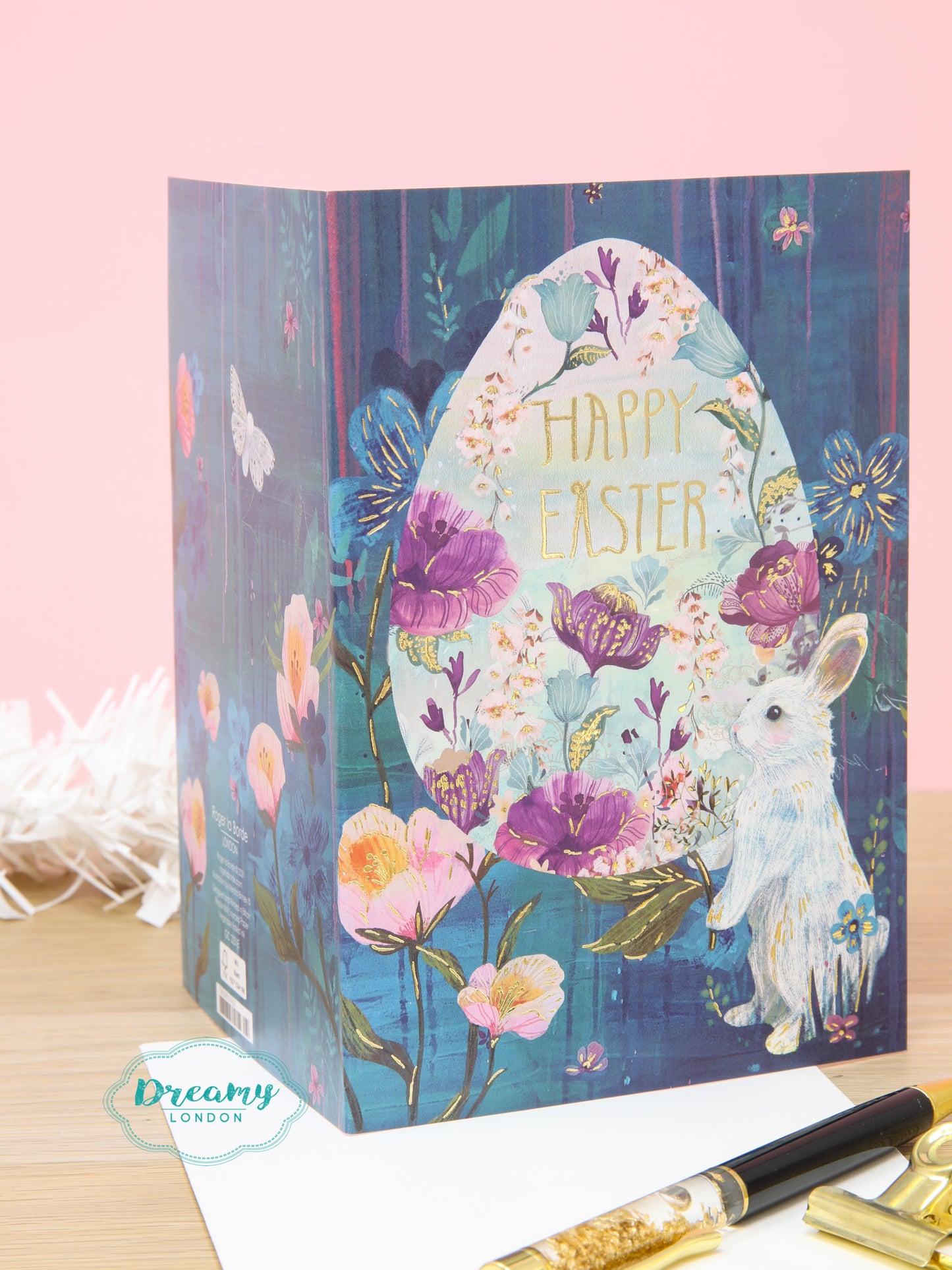 Cute Bunny & Egg Happy Easter Greeting Card