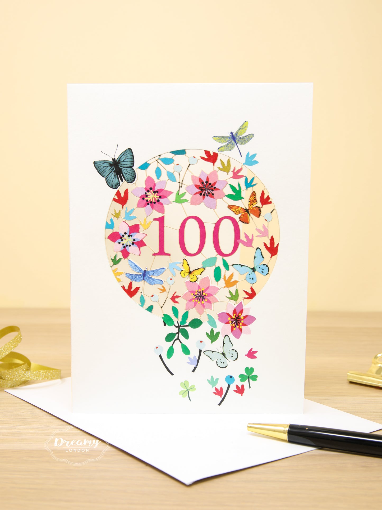 Floral 100th Birthday Card