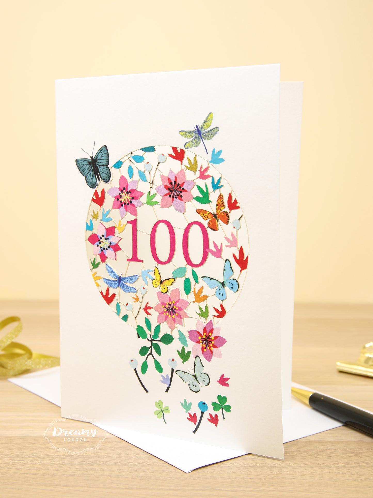 Floral 100th Birthday Card