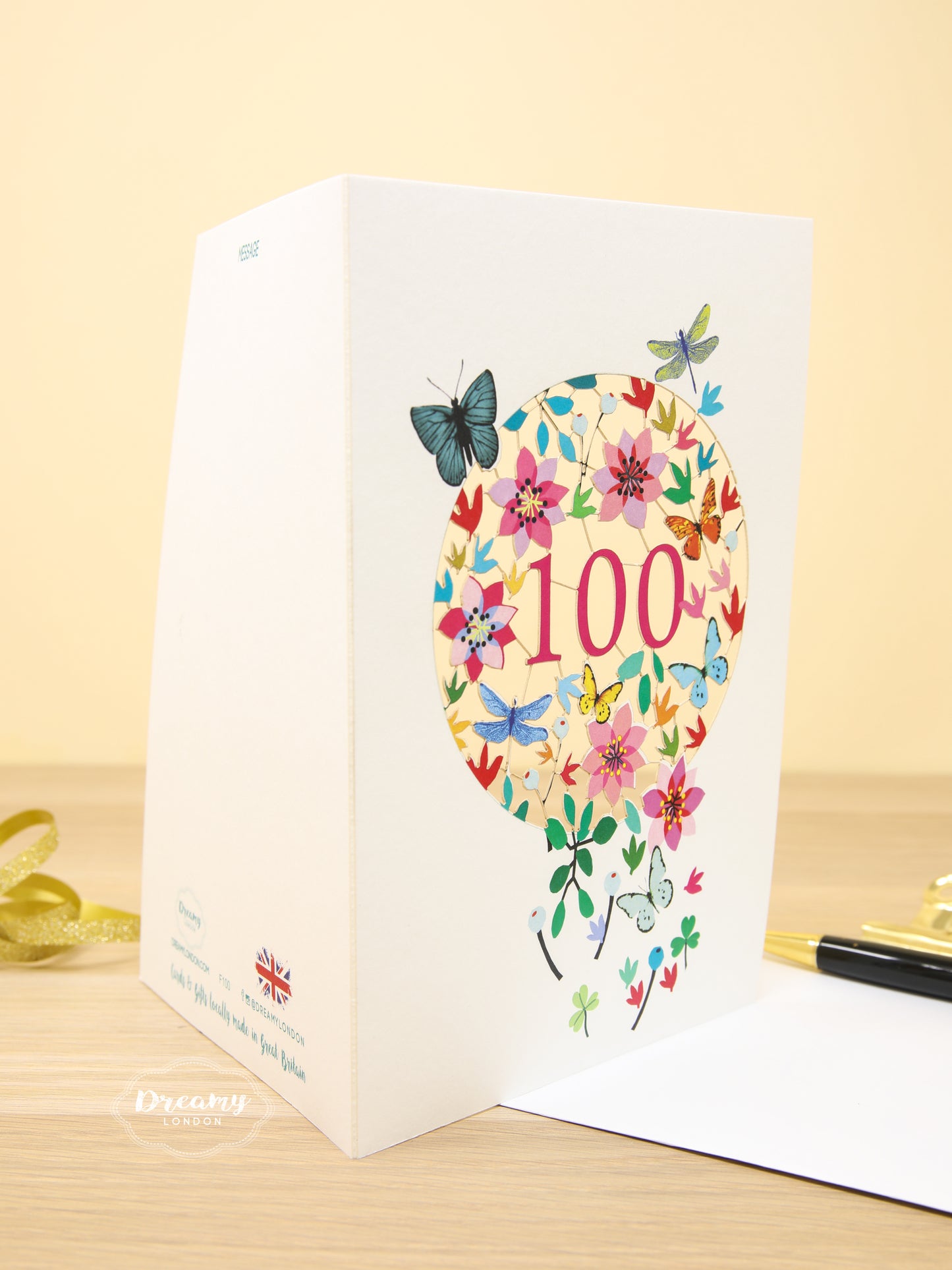 Floral 100th Birthday Card