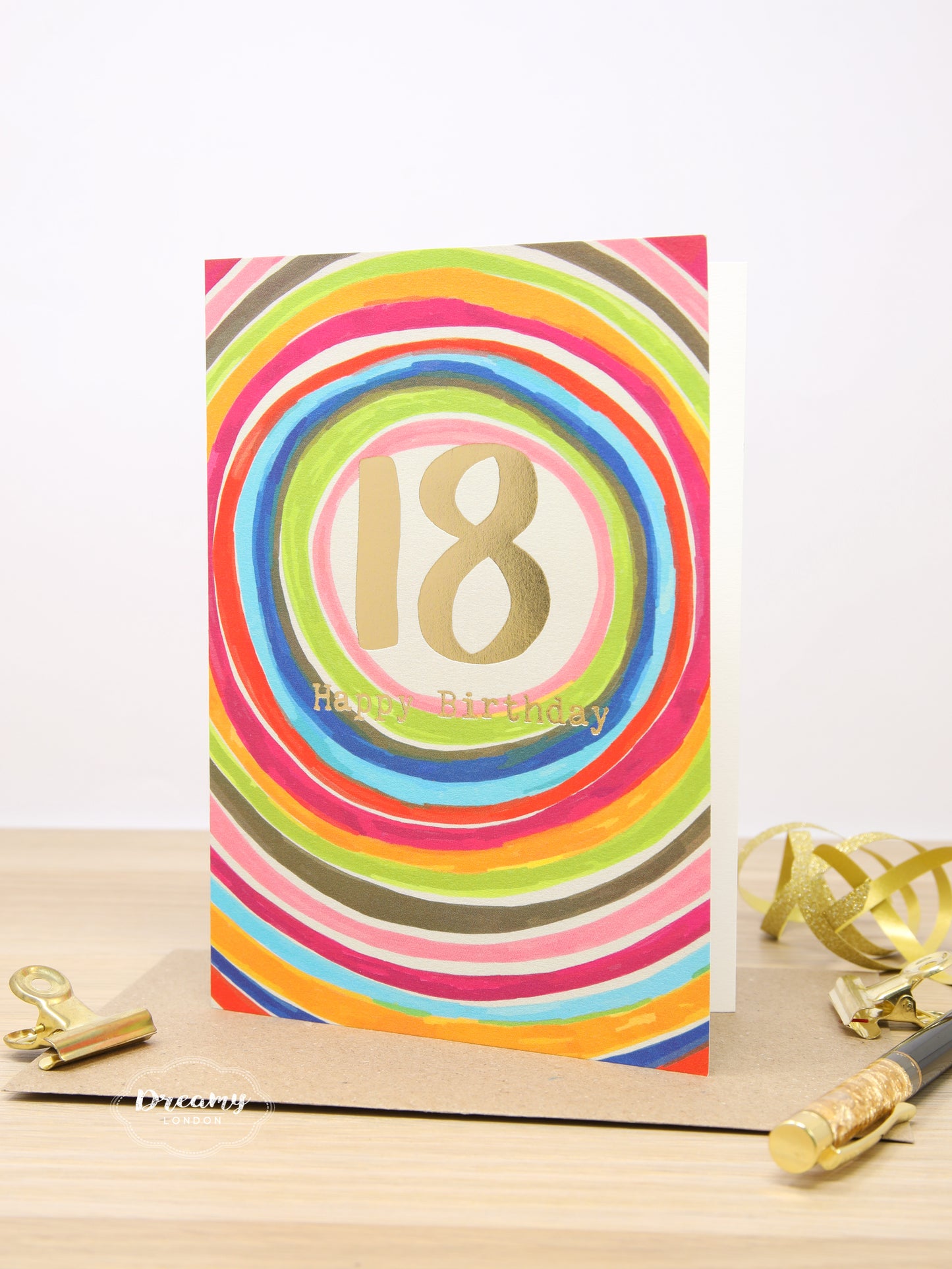 18th Rainbow Birthday Card