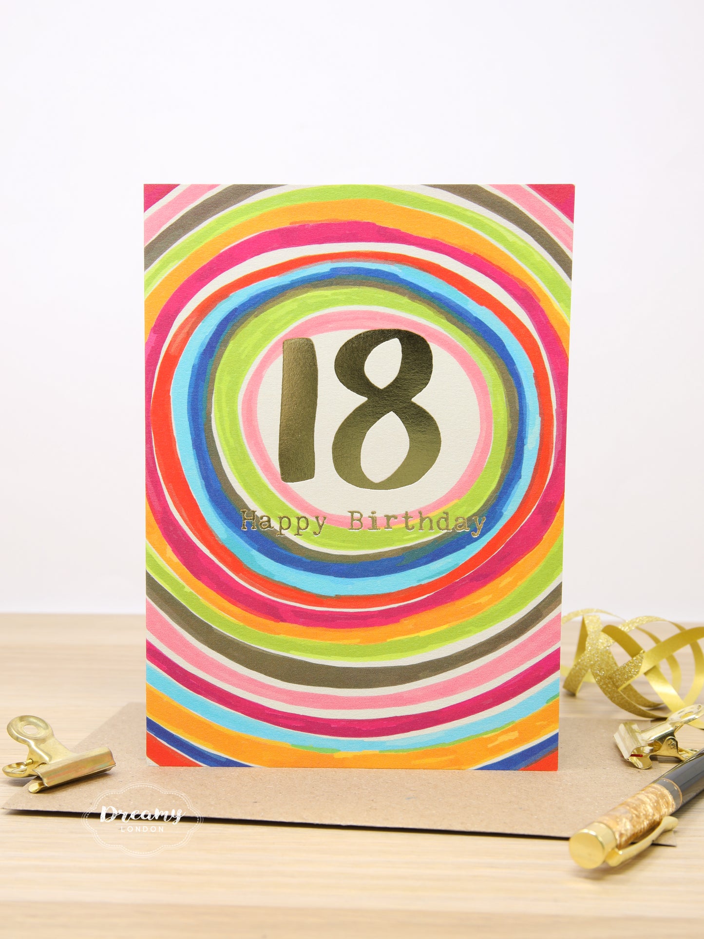18th Rainbow Birthday Card