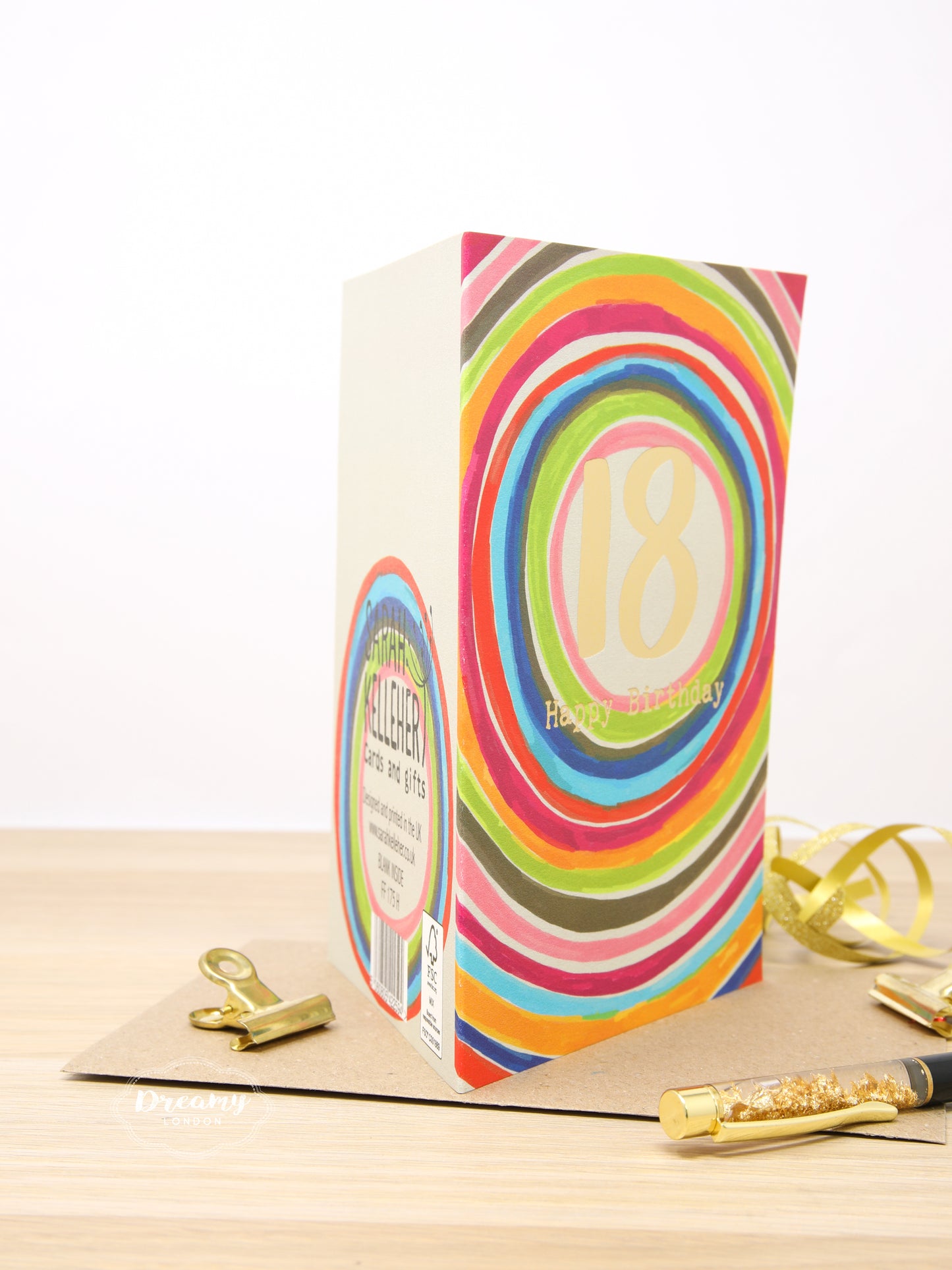 18th Rainbow Birthday Card