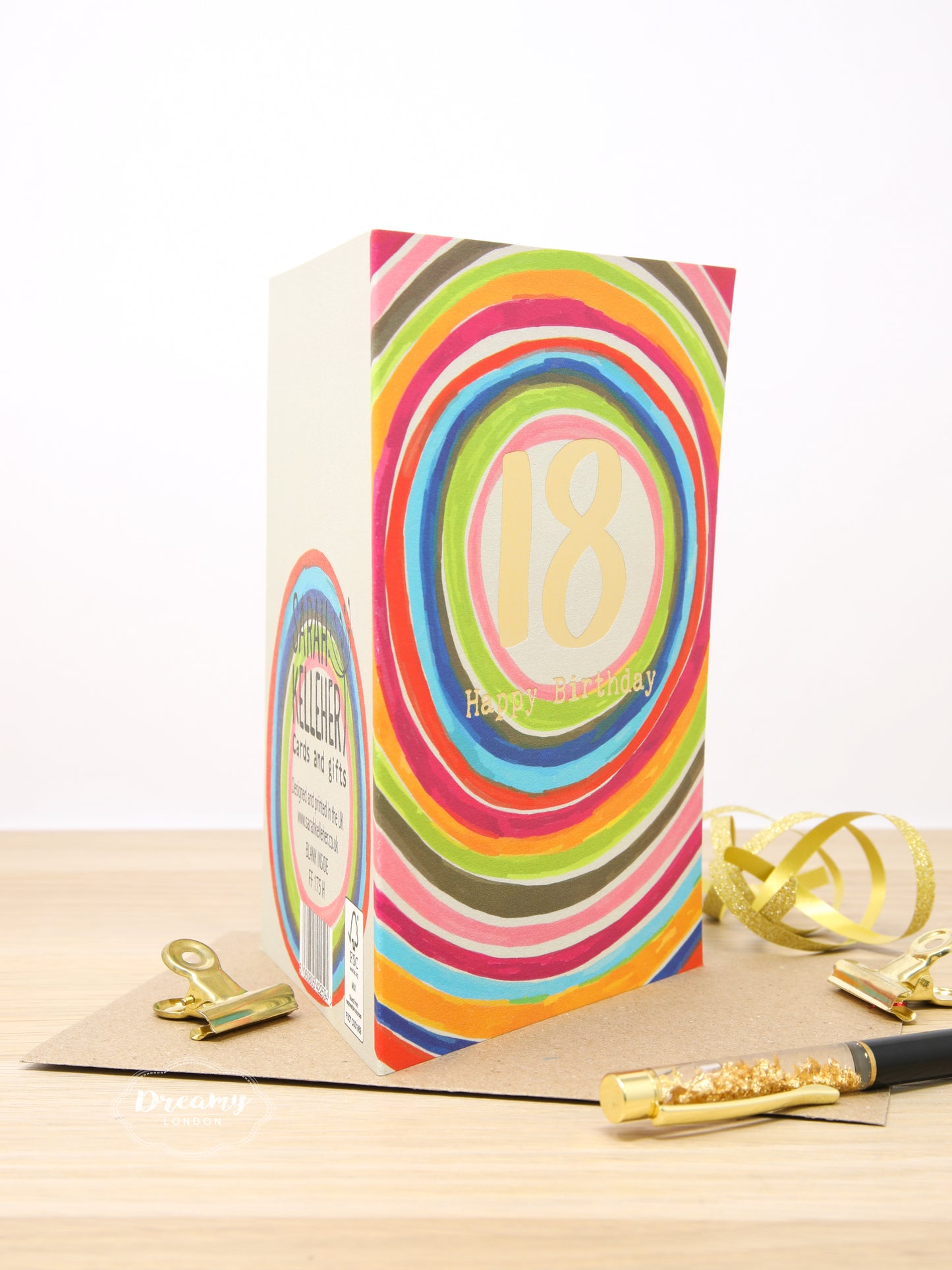 18th Rainbow Birthday Card
