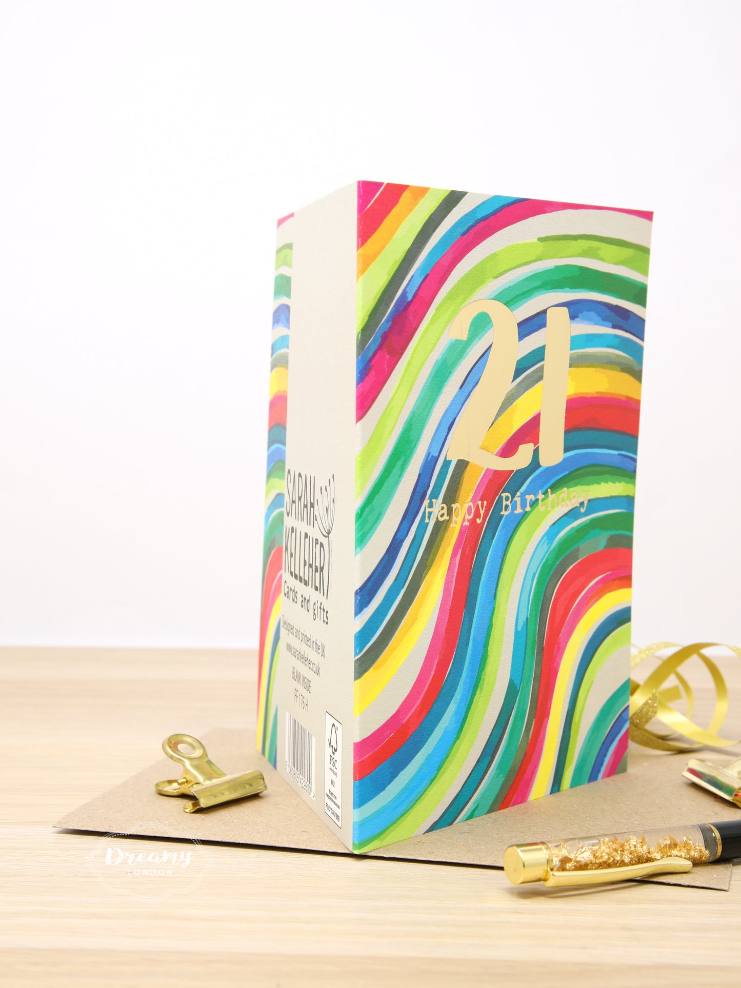 21st Rainbow Birthday Card