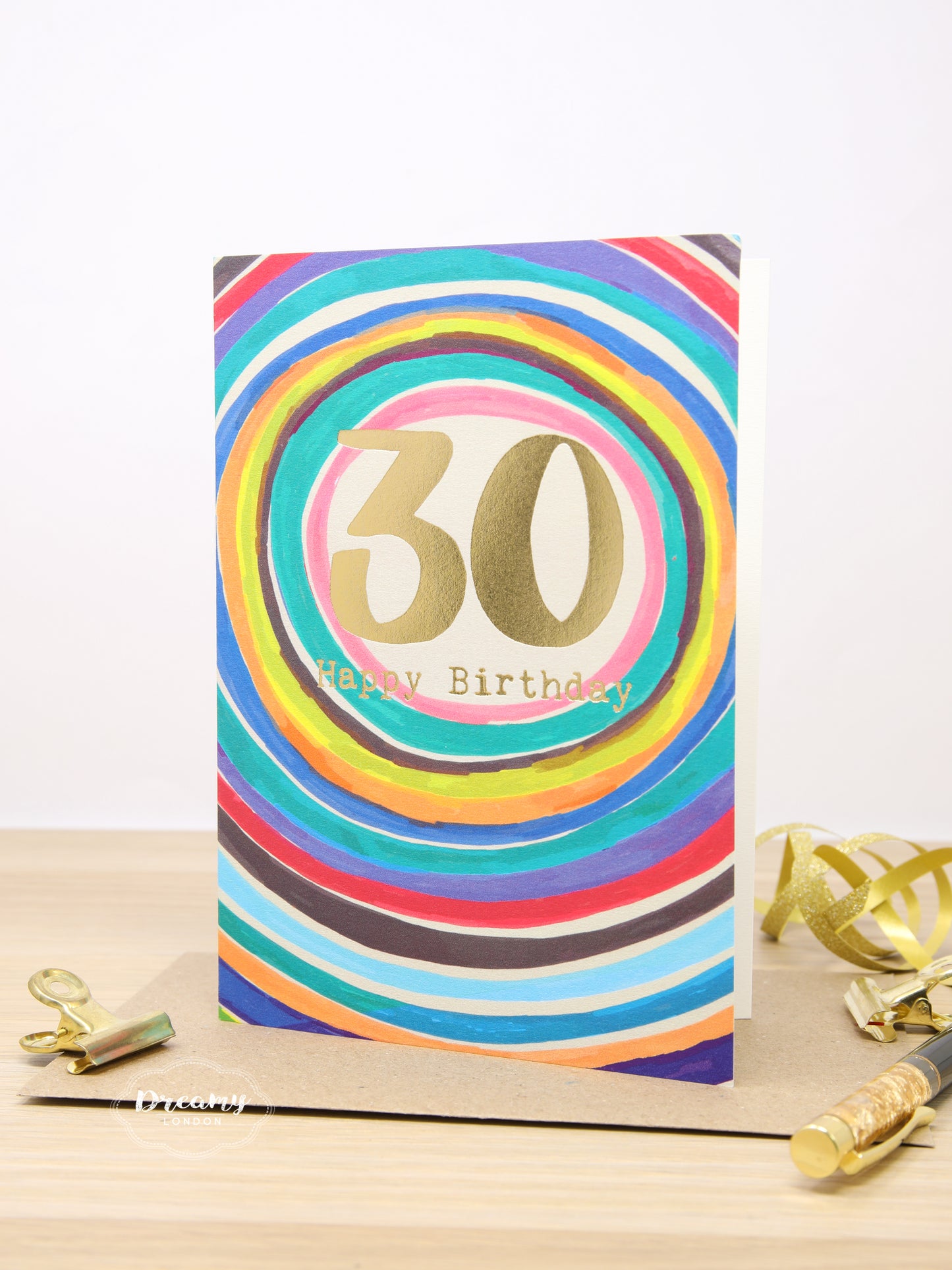 30th Rainbow Birthday Card
