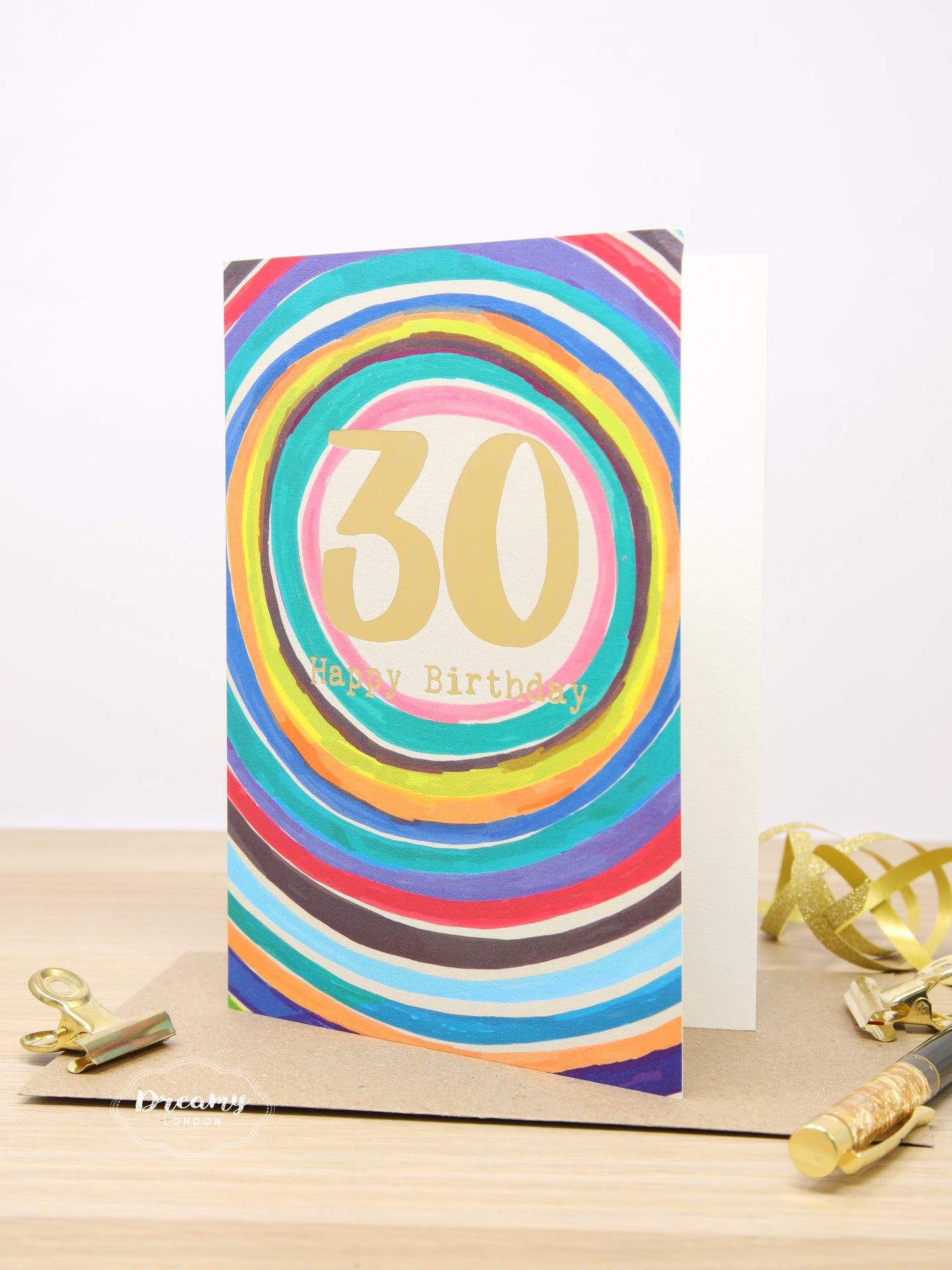 30th Rainbow Birthday Card