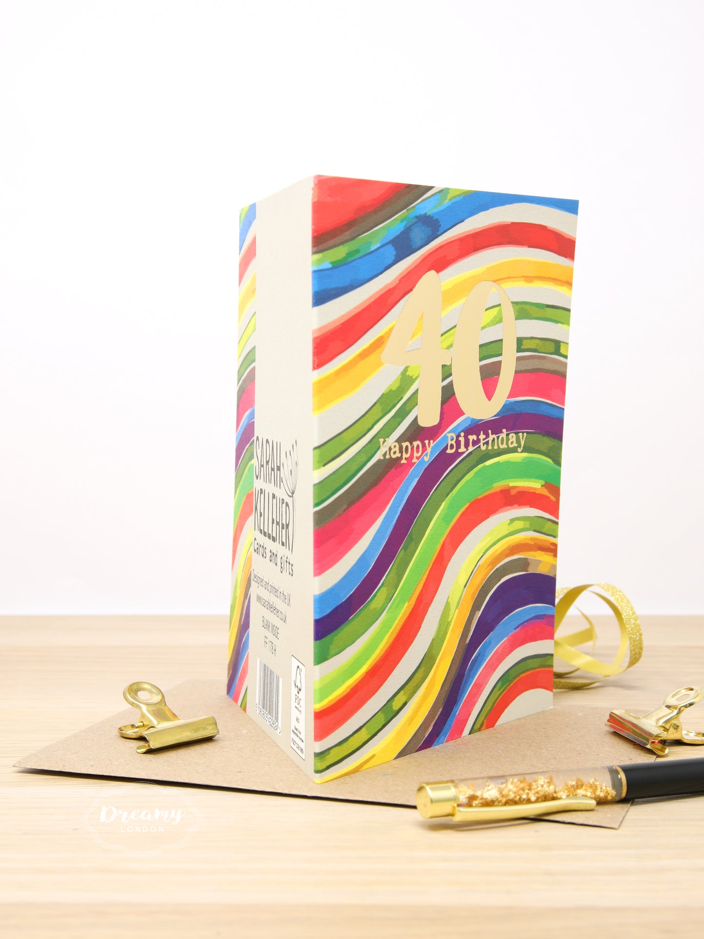 40th Rainbow Birthday Card