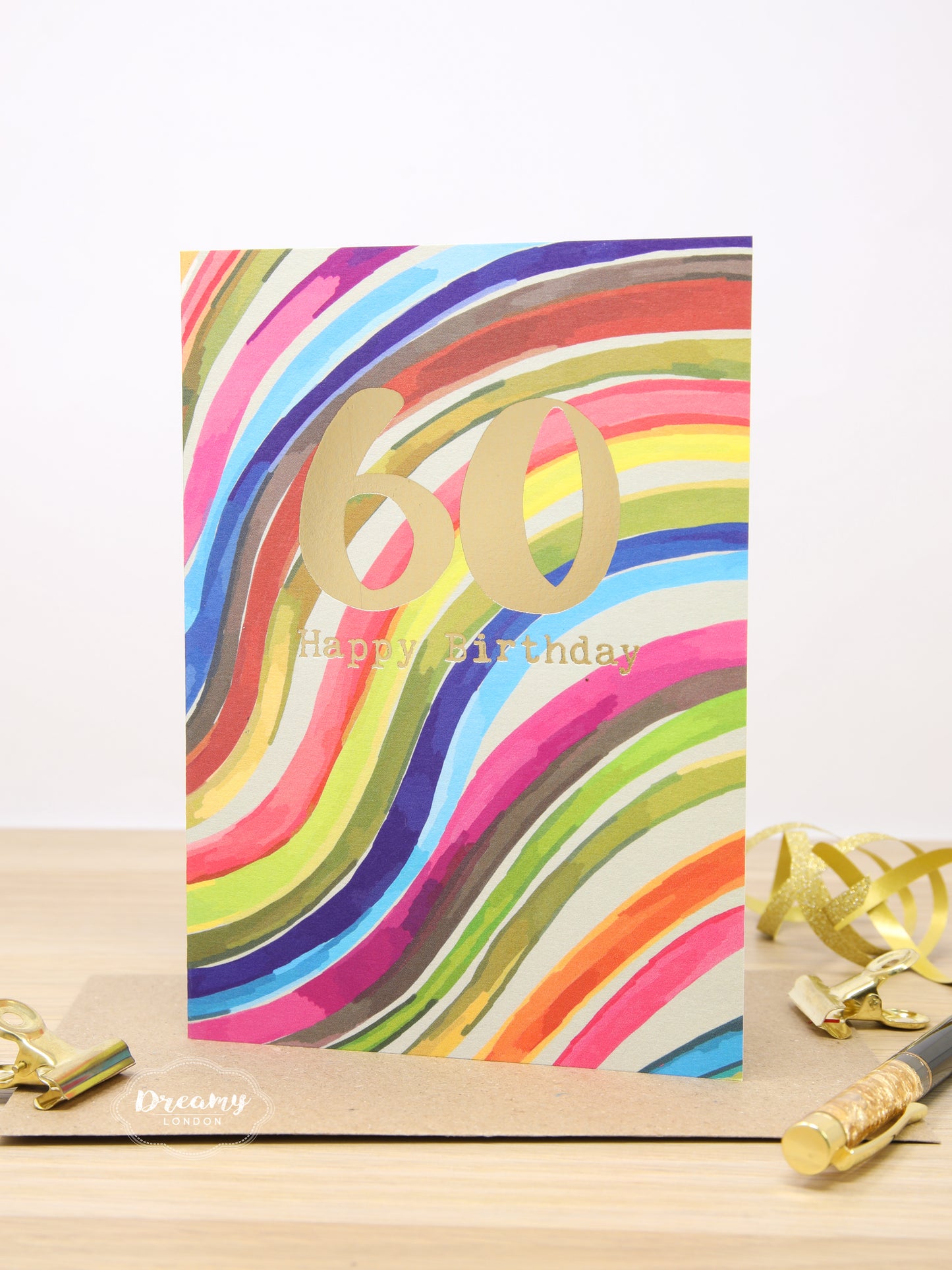 60th Rainbow Birthday Card