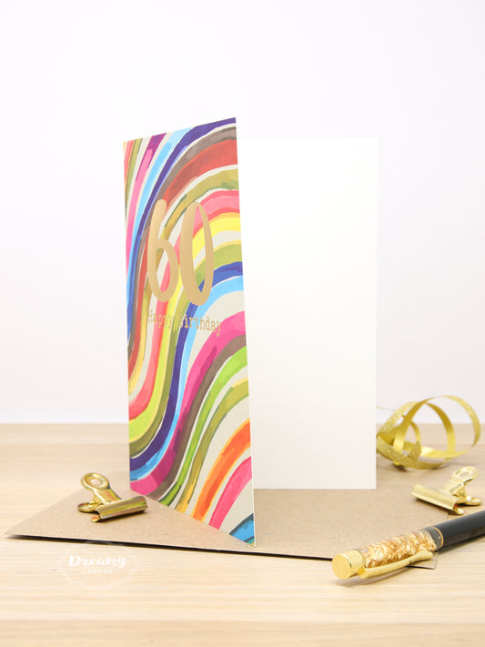 60th Rainbow Birthday Card