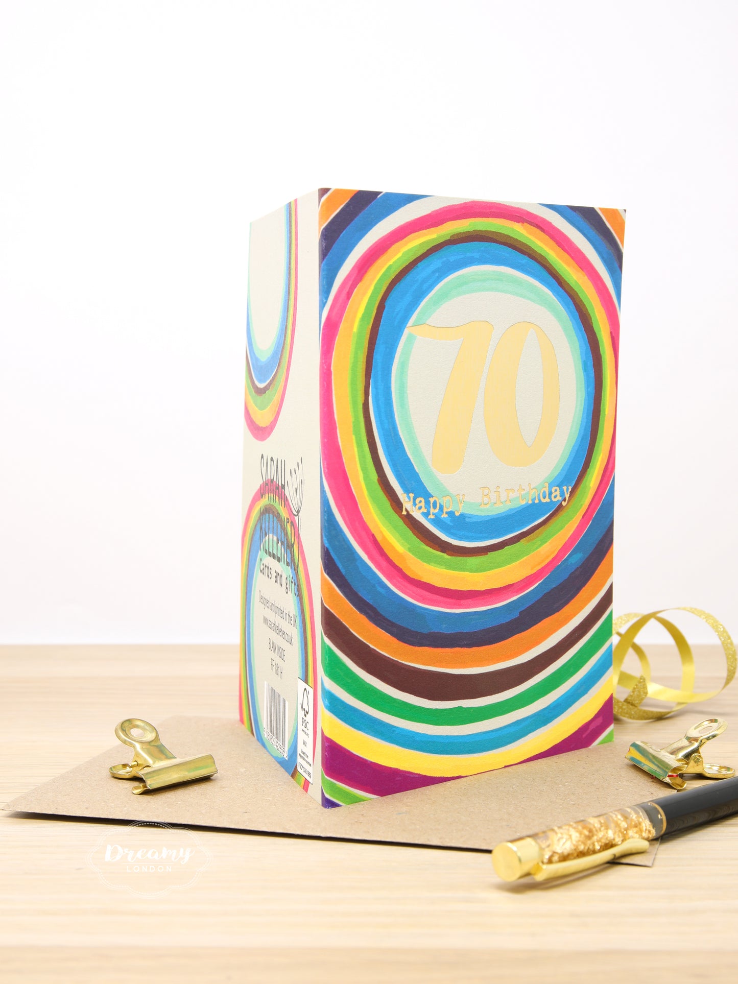 70th Rainbow Birthday Card