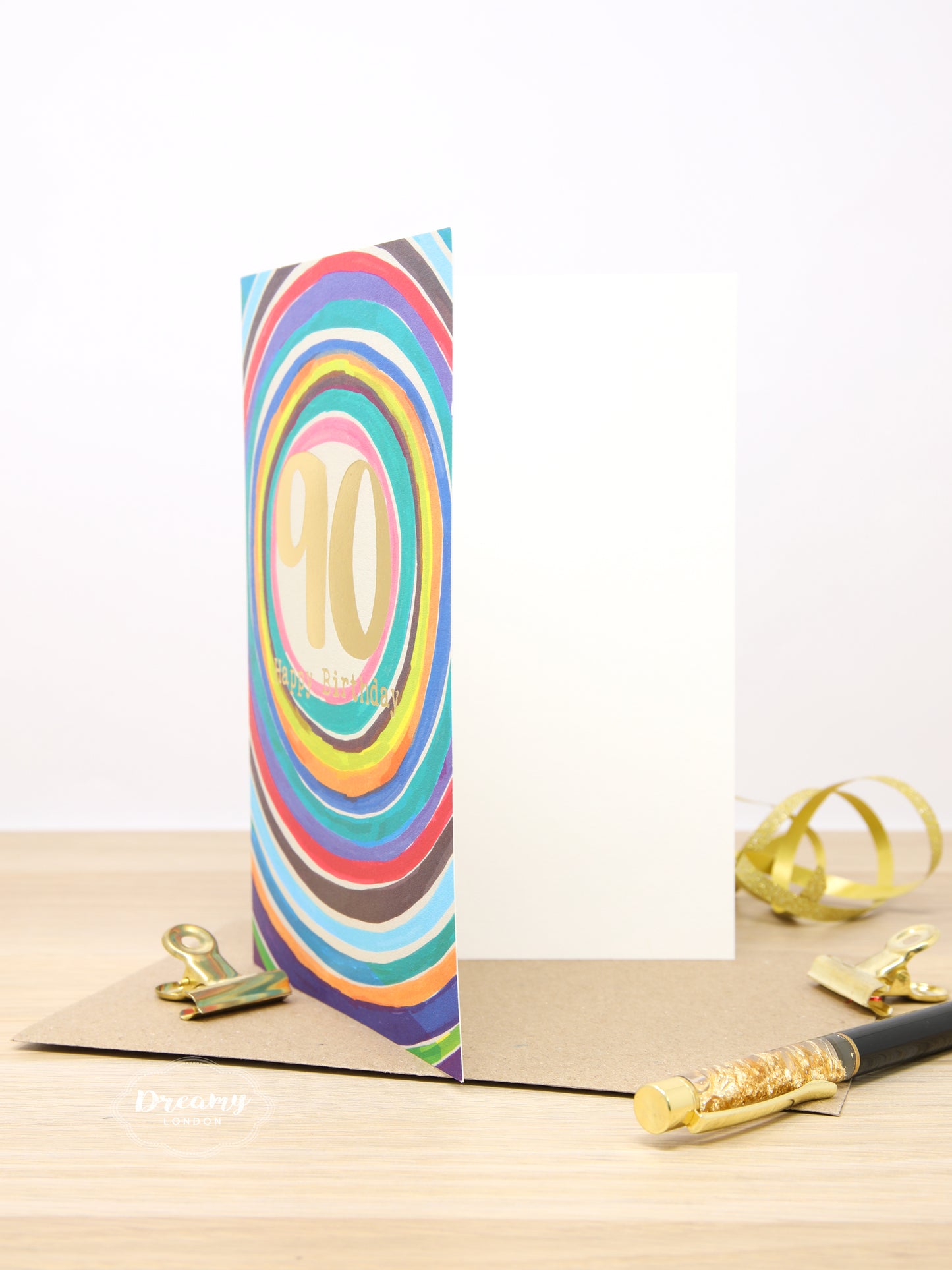 90th Rainbow Birthday Card