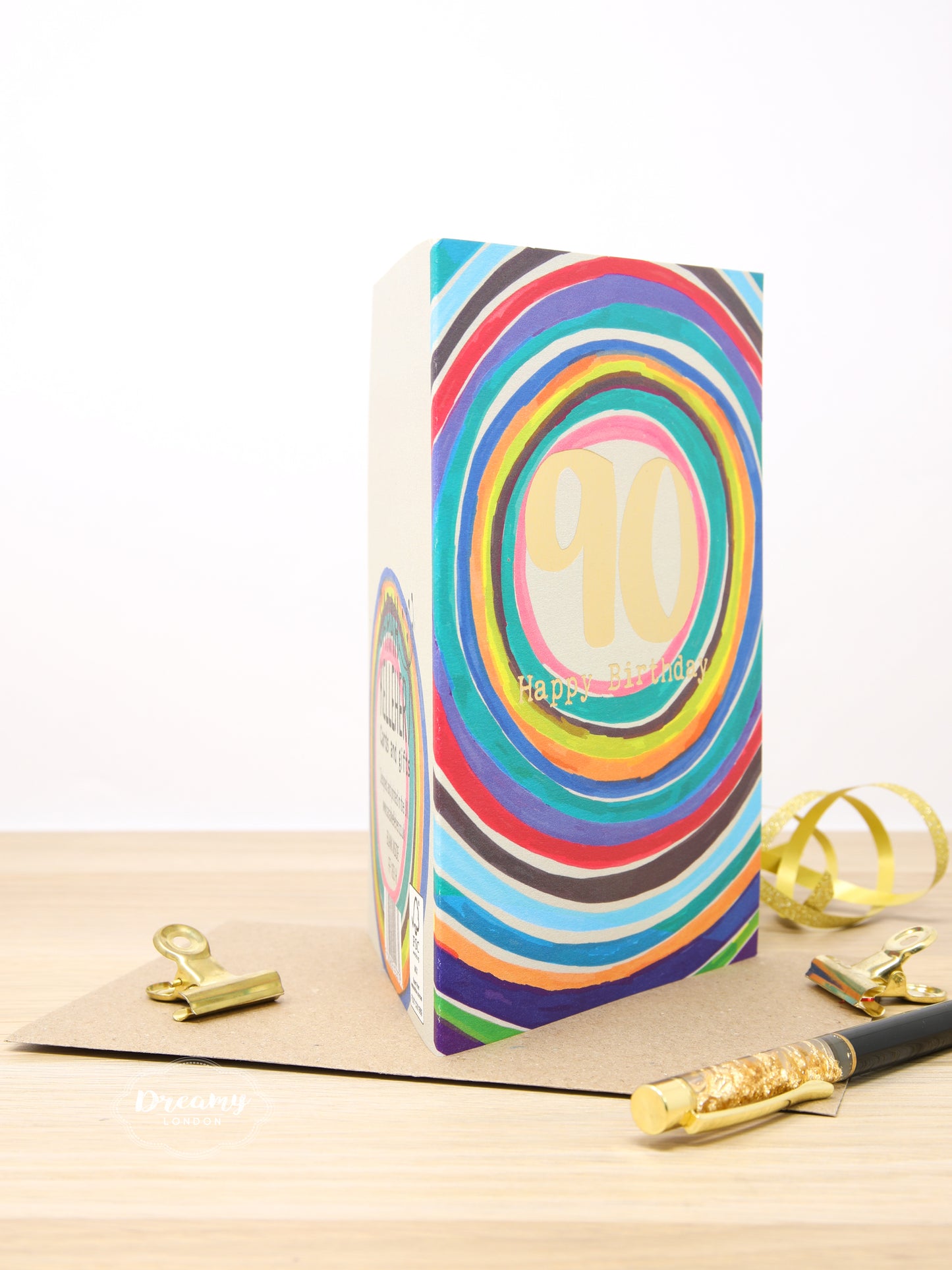 90th Rainbow Birthday Card