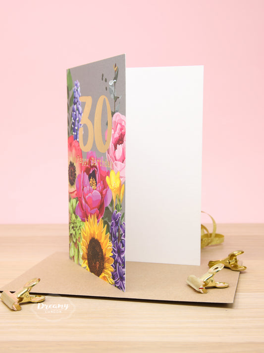 Blossom 30th Birthday Card