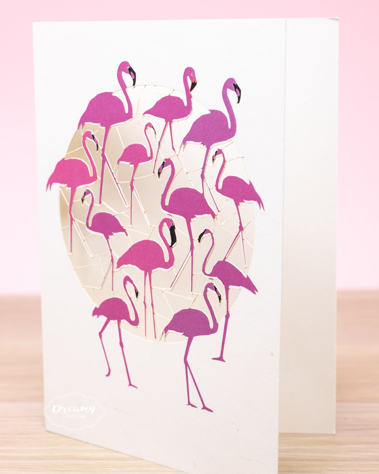 Flamingos Greeting Card, Tickled Pink Greeting Card - Made in England - Dreamy London