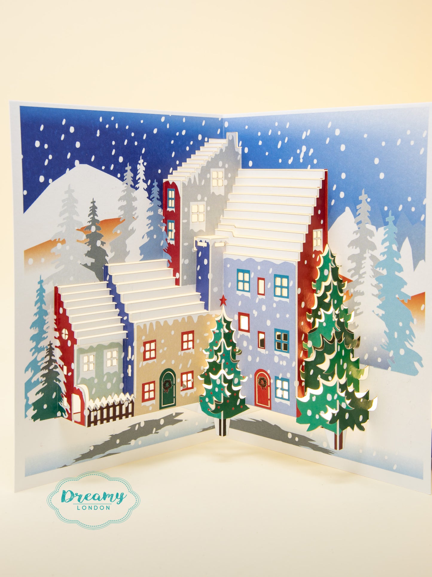 Christmas Village Winter Town Christmas Pop Up Card