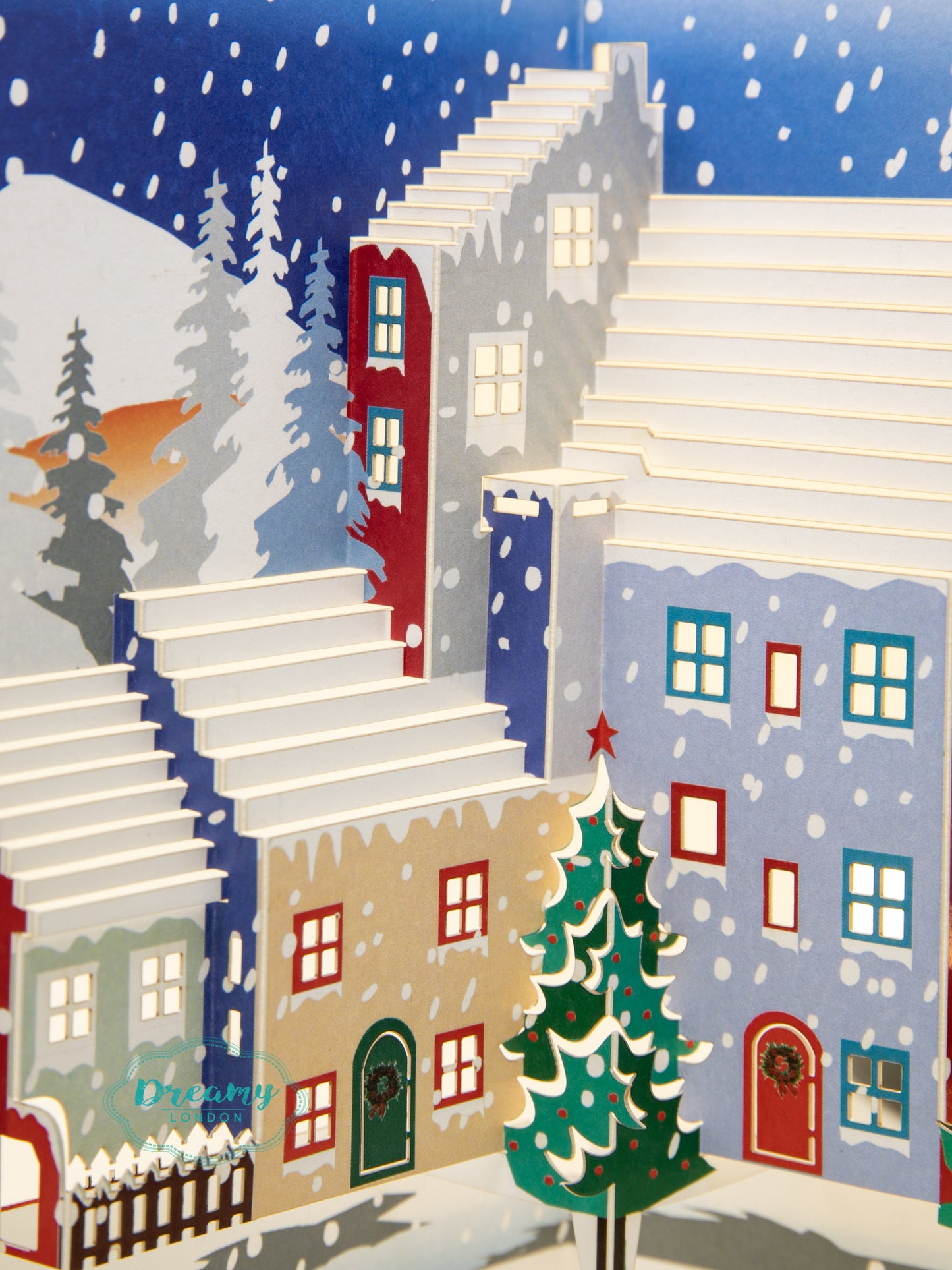 Christmas Village Winter Town Christmas Pop Up Card