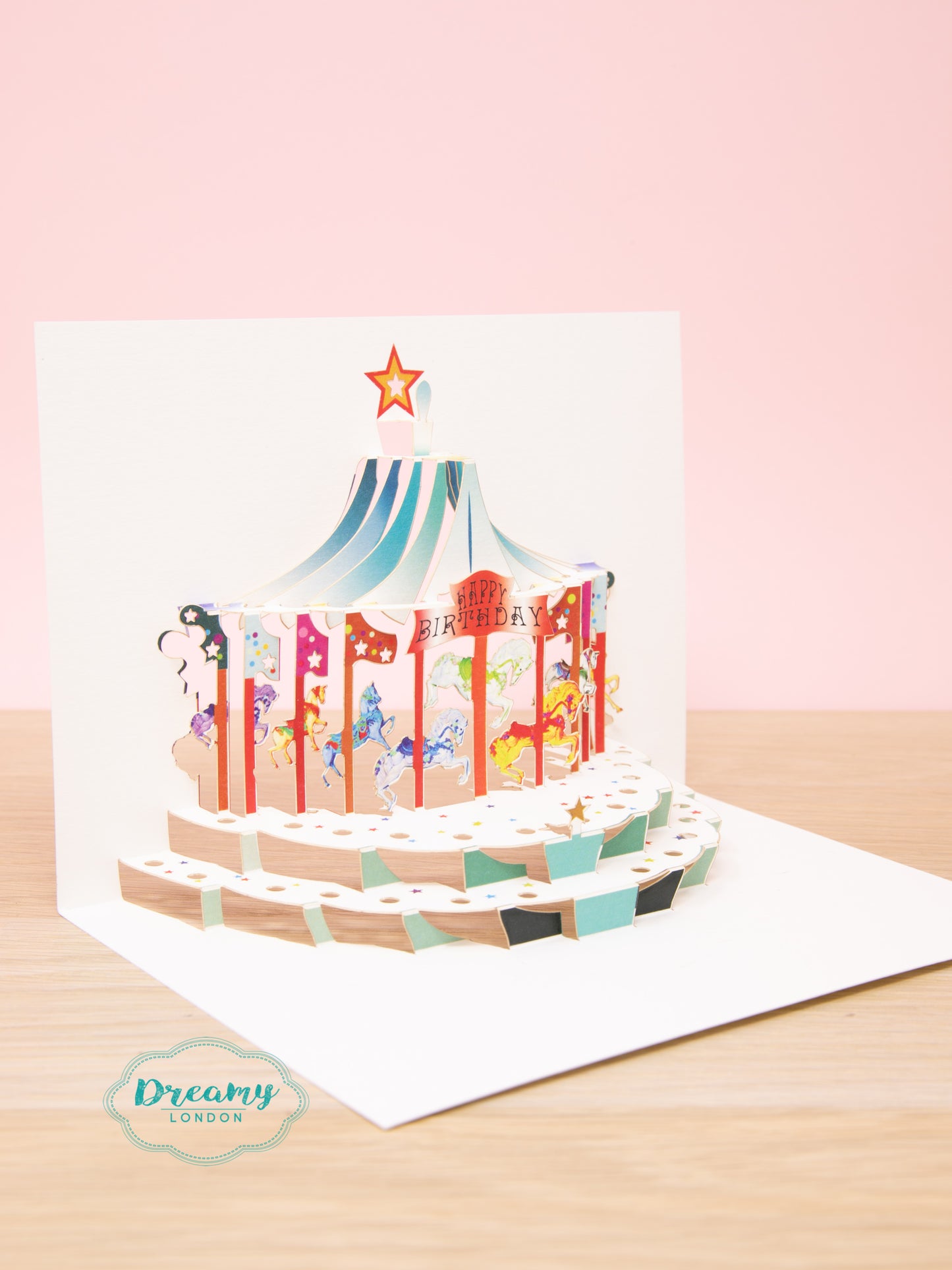 Carousel Kids Pop up Birthday Card