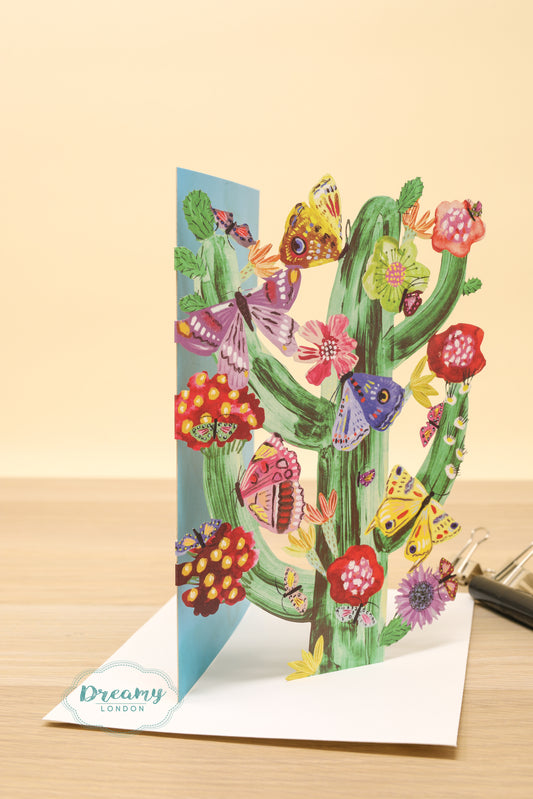 Butterfly and Cactus Greeting Card