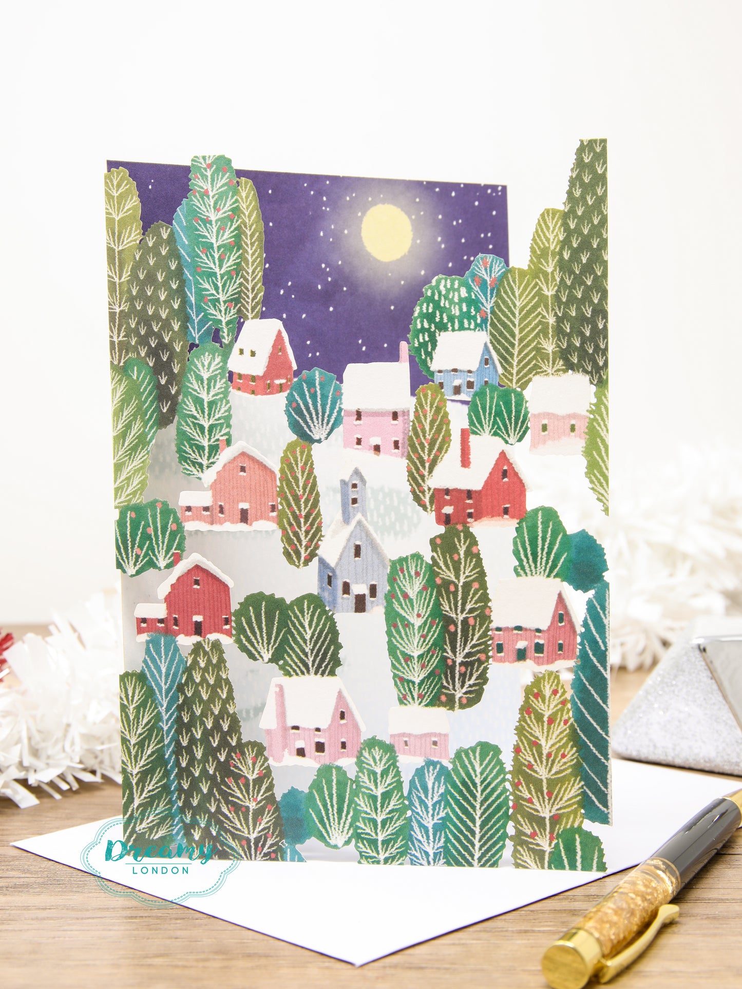 White Magical Christmas Lasercut Card