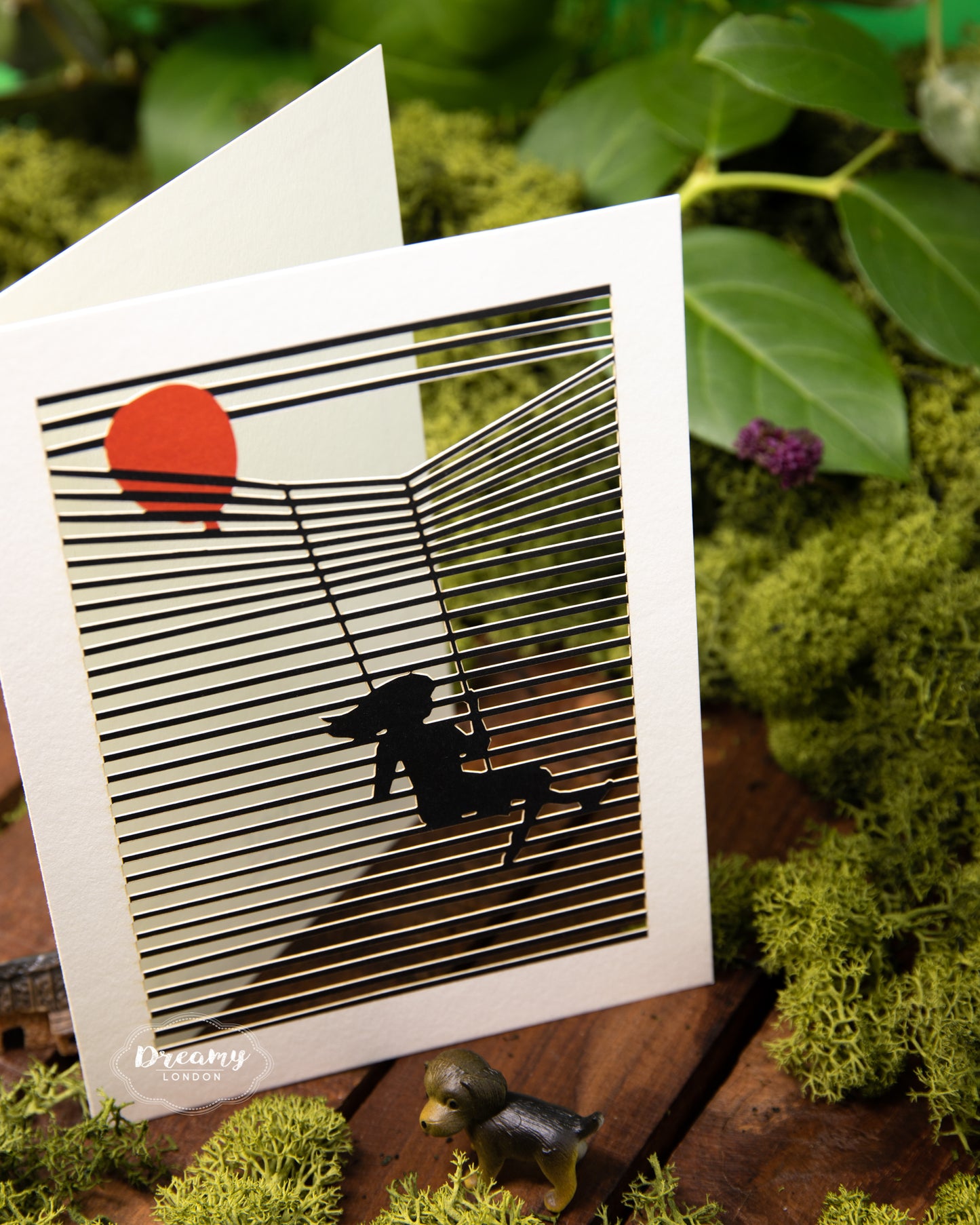 Girl on the Swing greeting card - dreamylondon