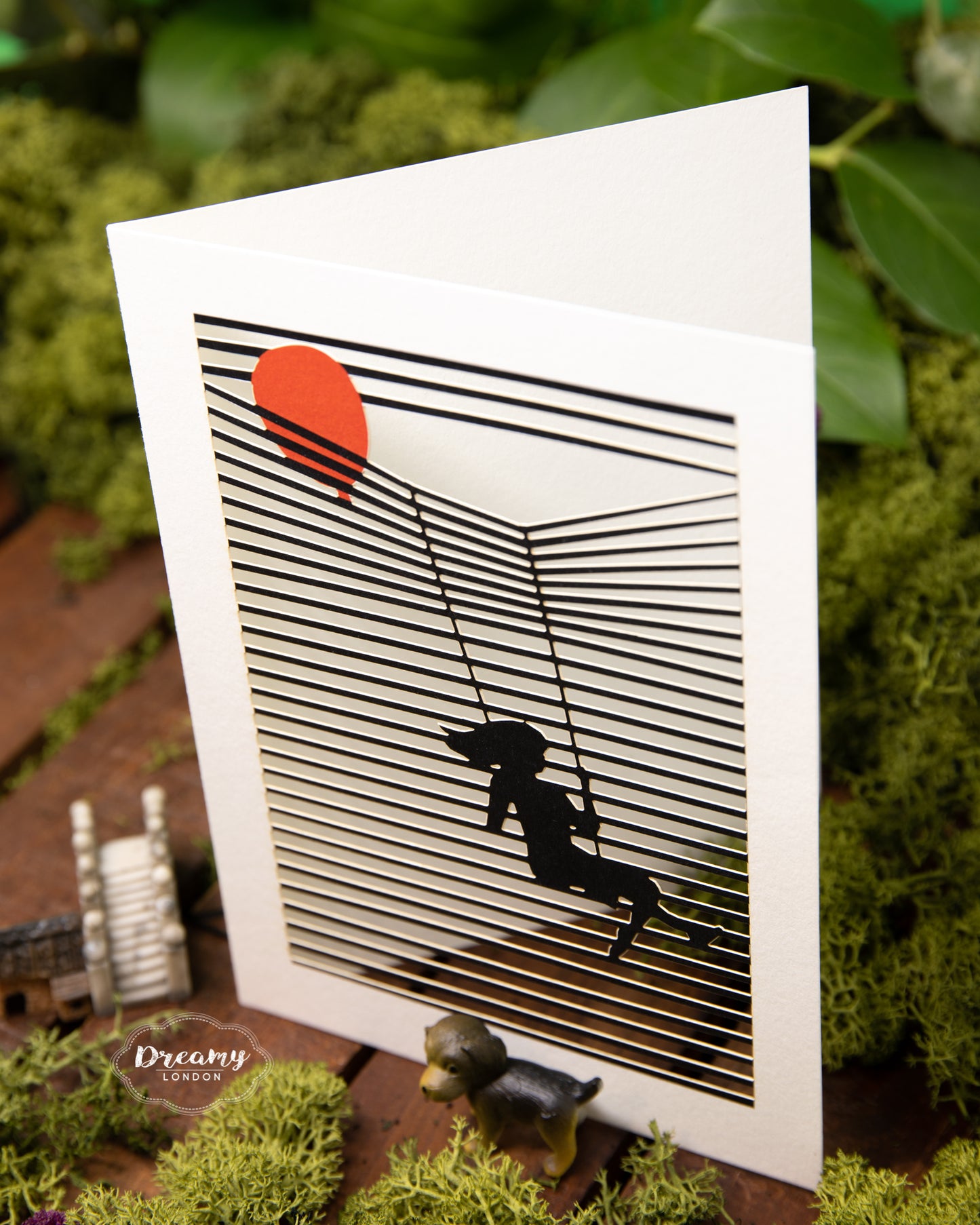 Girl on the Swing greeting card - dreamylondon
