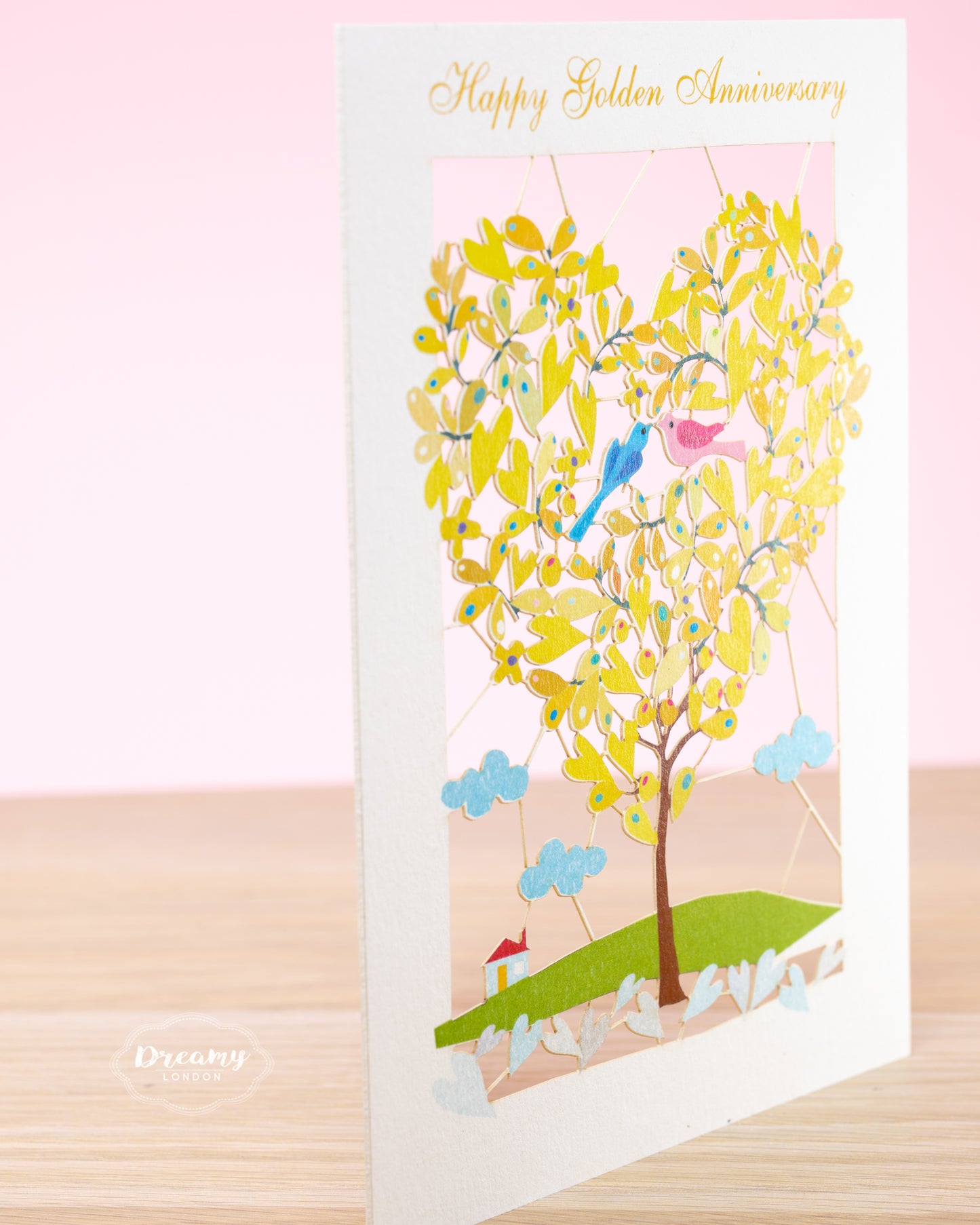 Golden Anniversary Love Birds Card - dreamylondon