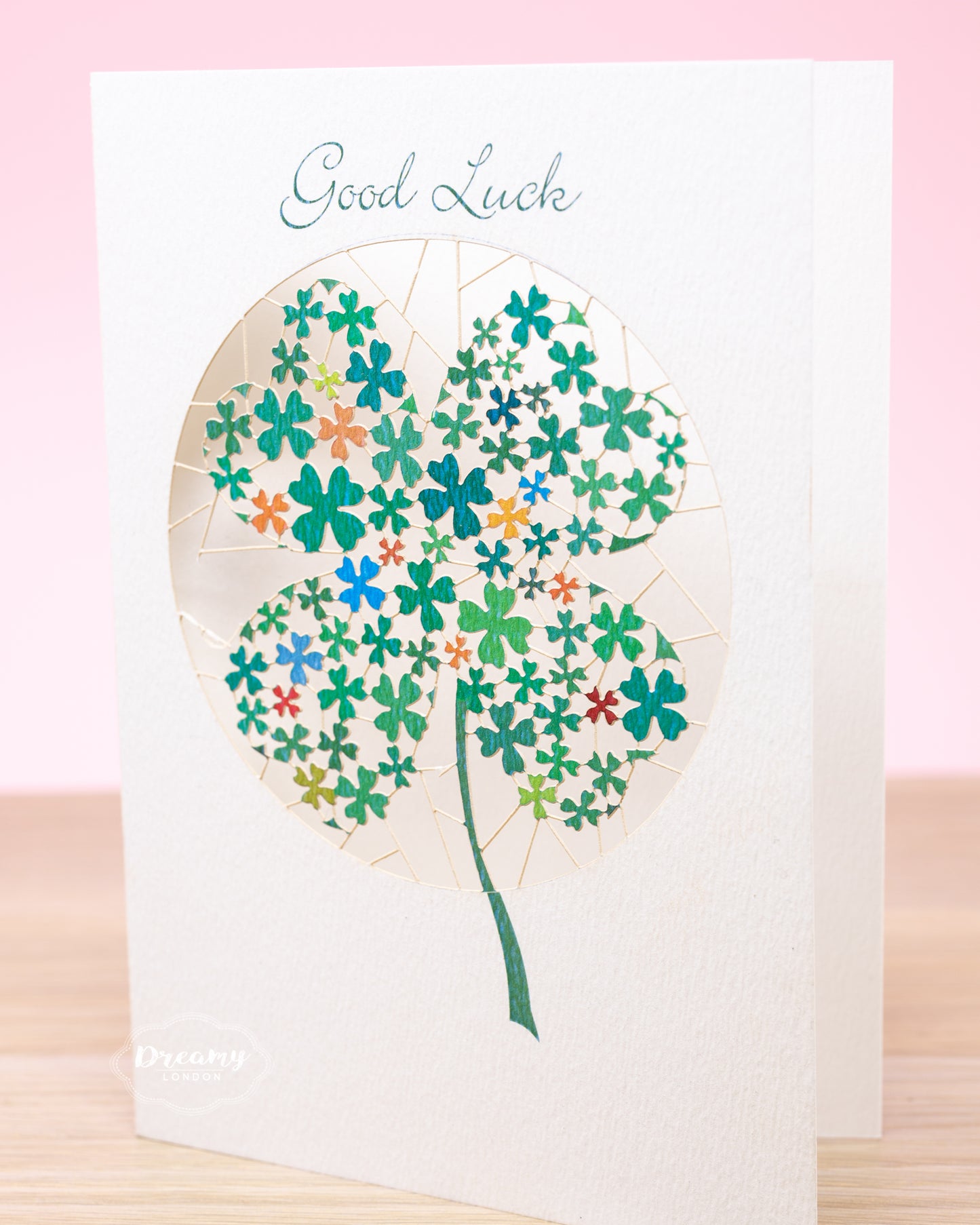 Four-Leaf Clover Good Luck Card - dreamylondon