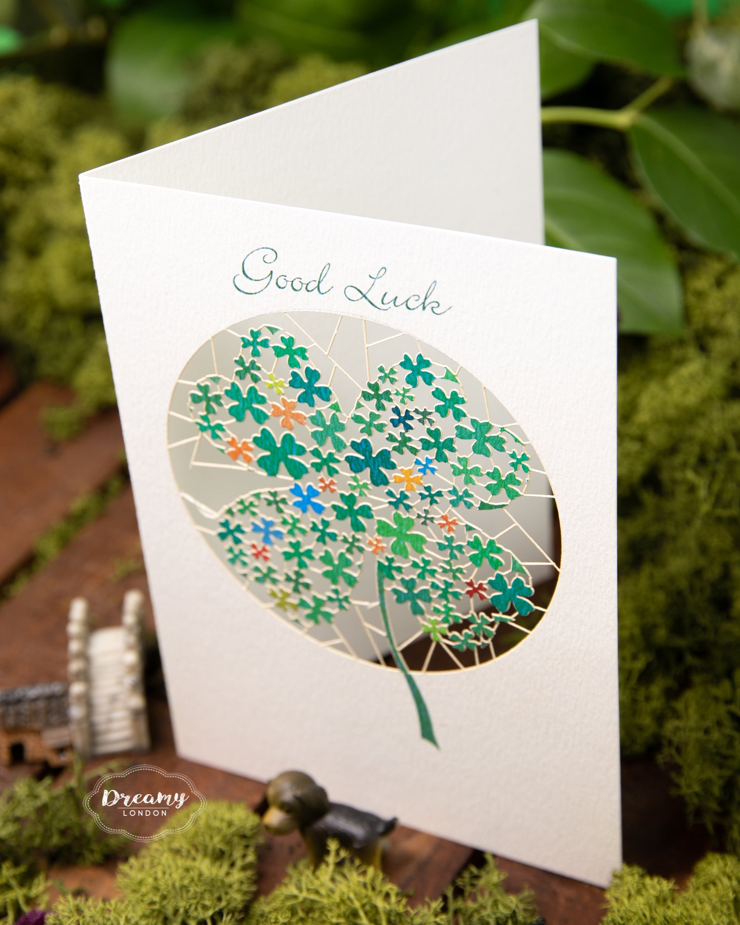 Four-Leaf Clover Good Luck Card - dreamylondon