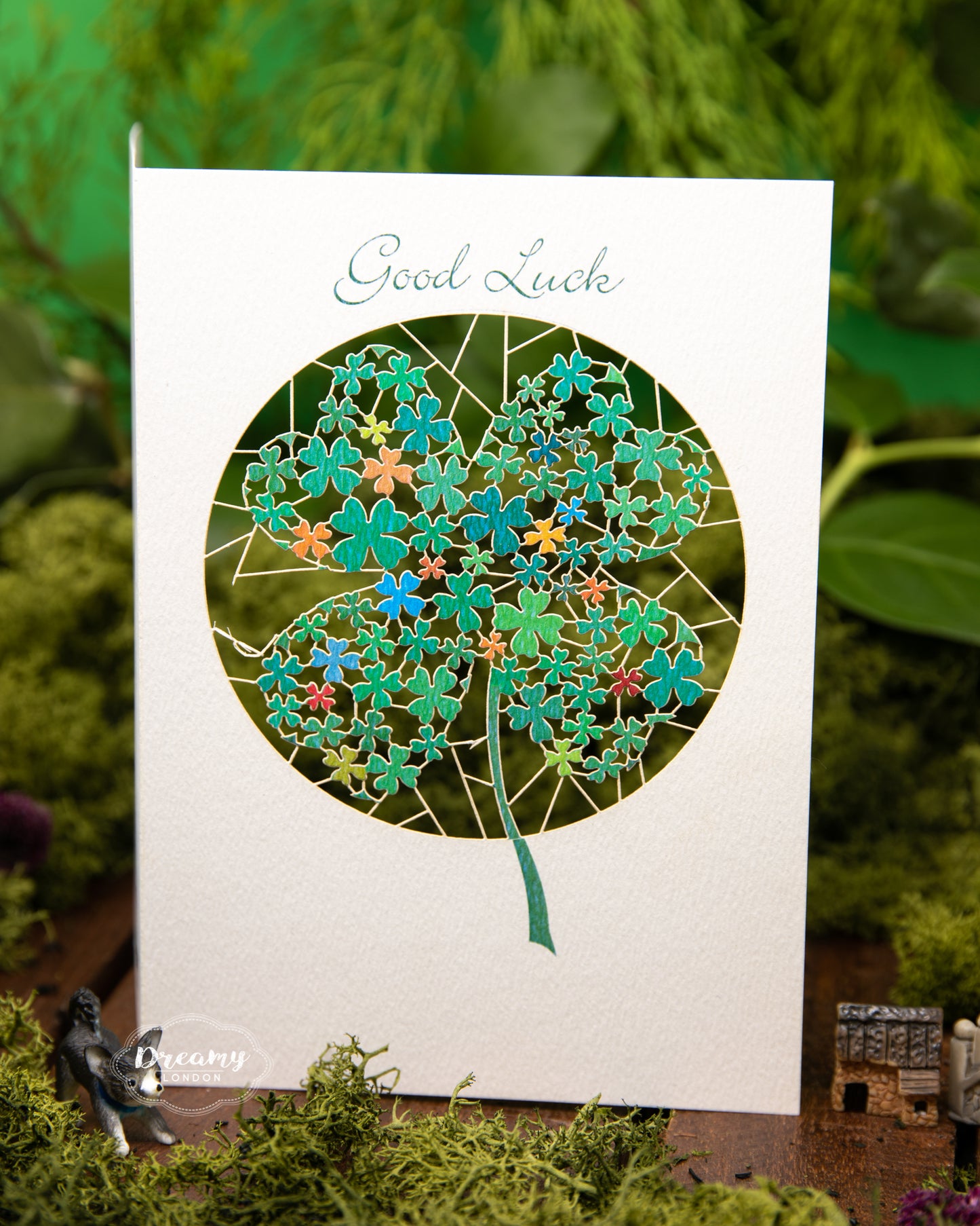 Four-Leaf Clover Good Luck Card - dreamylondon