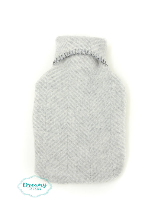Tristan Hot Water Bottle with Herringbone Wool Cover