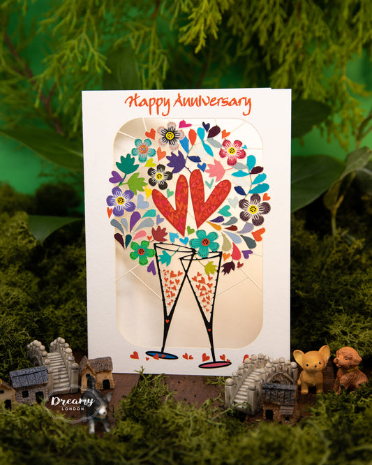 Anniversary Champagne card - dreamylondon