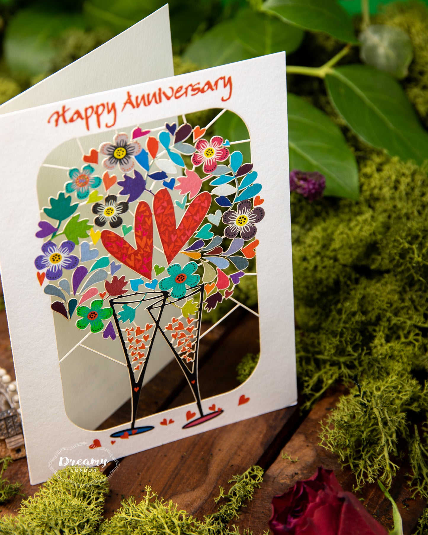 Anniversary Champagne card - dreamylondon