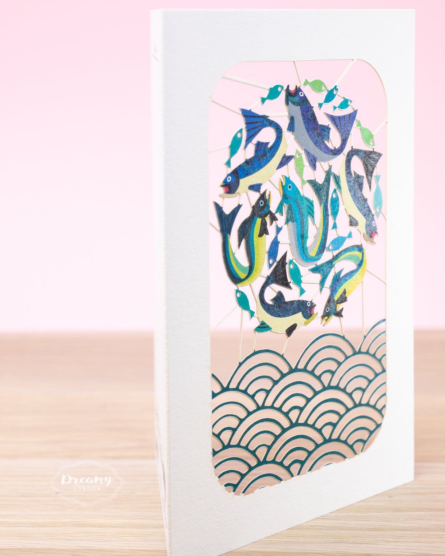 Japanese Fish Laser Cut Greeting Card, Japanese-inspired card, travel card - dreamylondon