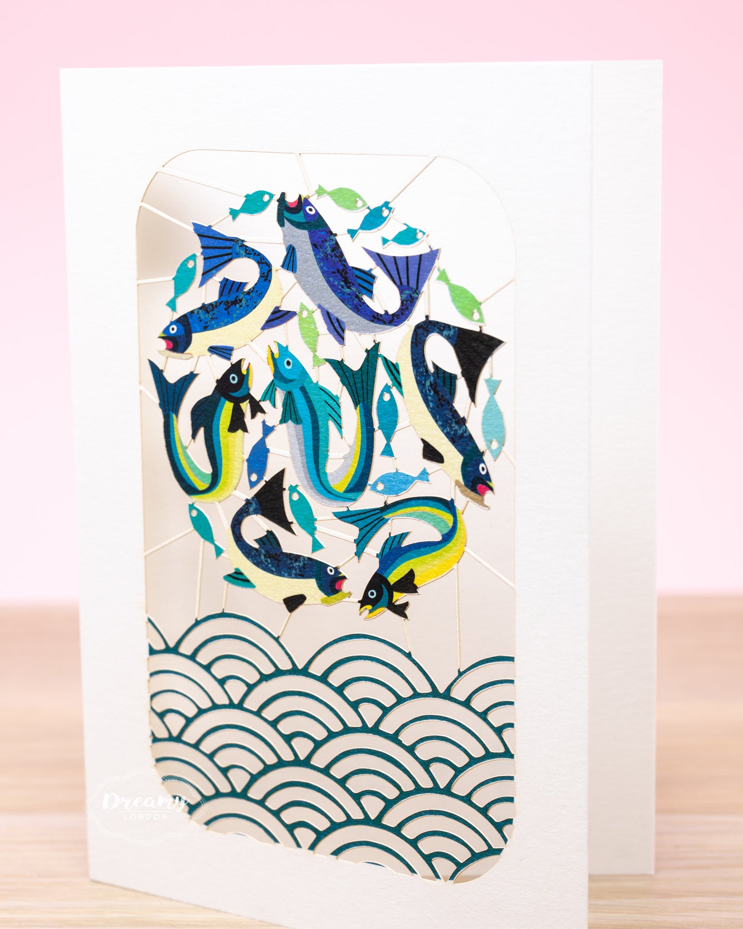 Japanese Fish Laser Cut Greeting Card, Japanese-inspired card, travel card - dreamylondon