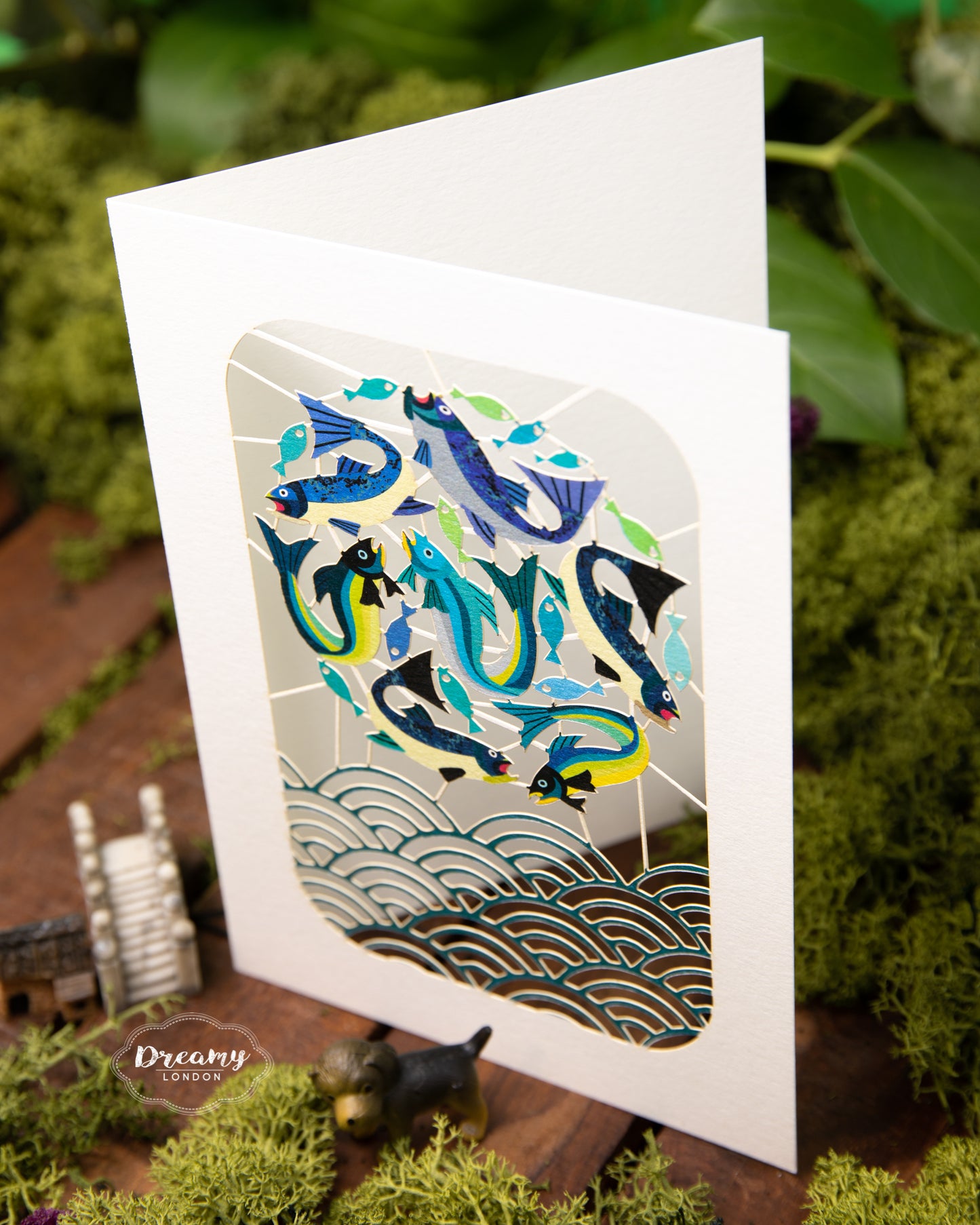 Japanese Fish Laser Cut Greeting Card, Japanese-inspired card, travel card - dreamylondon