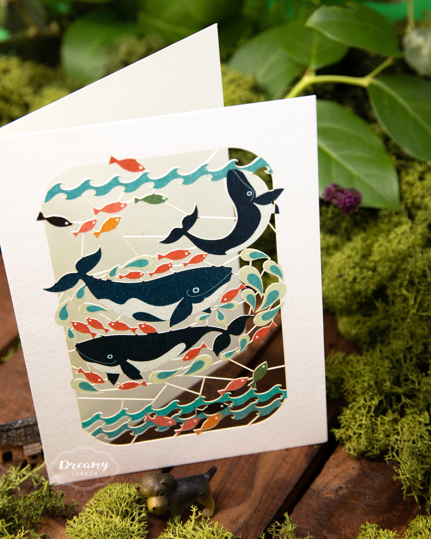 Japanese Whales Greeting Card - dreamylondon