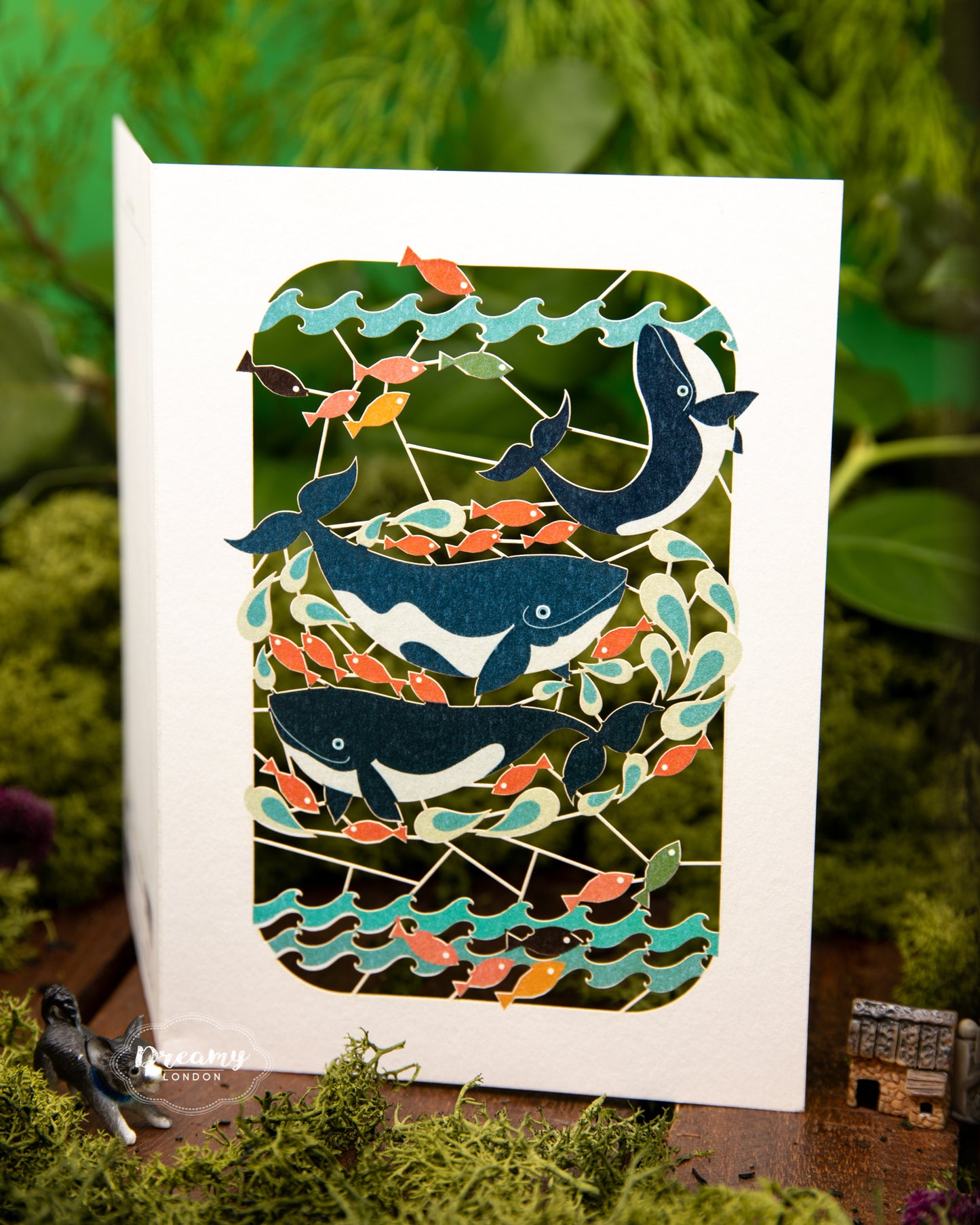 Japanese Whales Greeting Card - dreamylondon