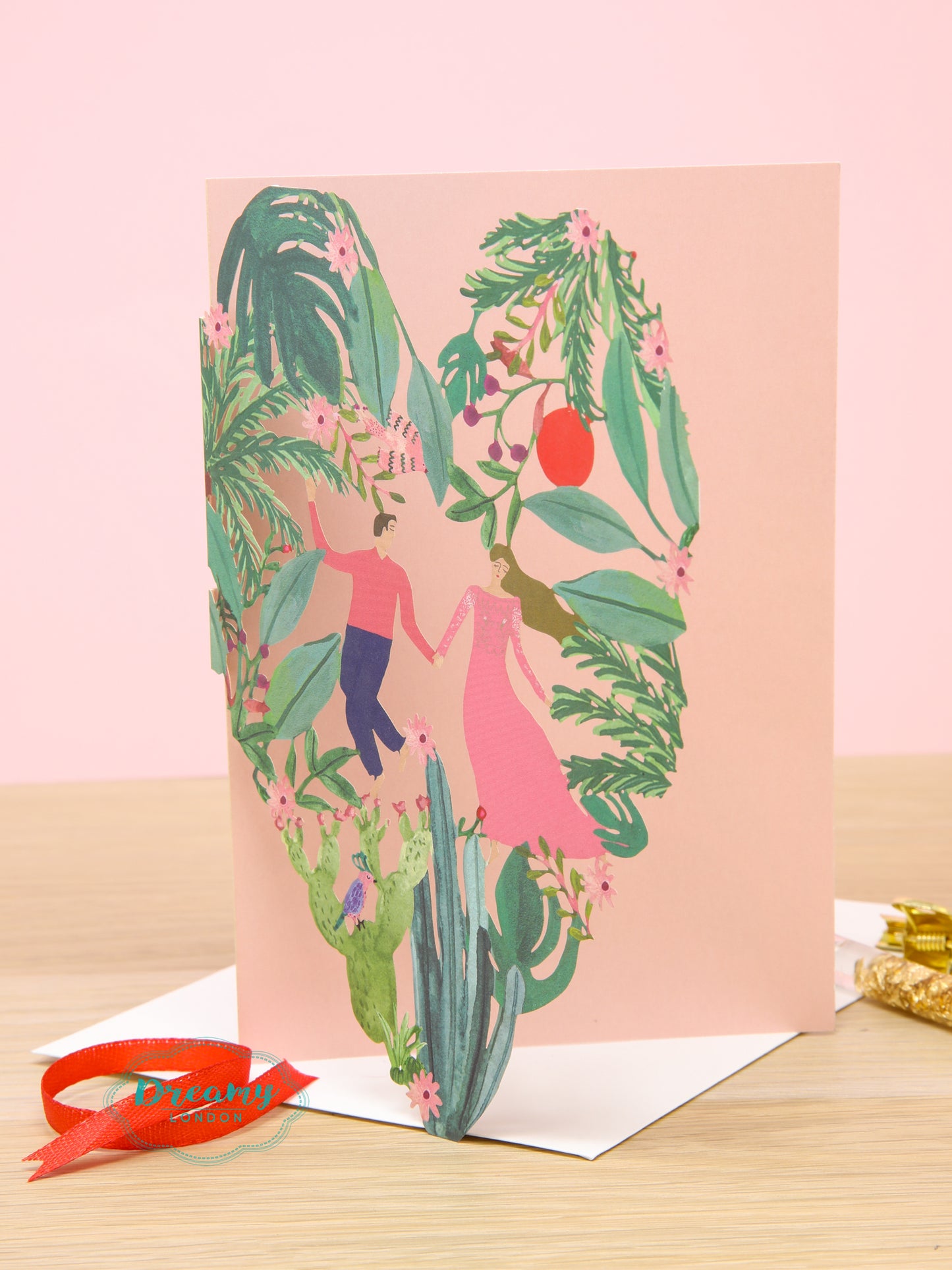 Dancing Couple Heart Garden Love Card