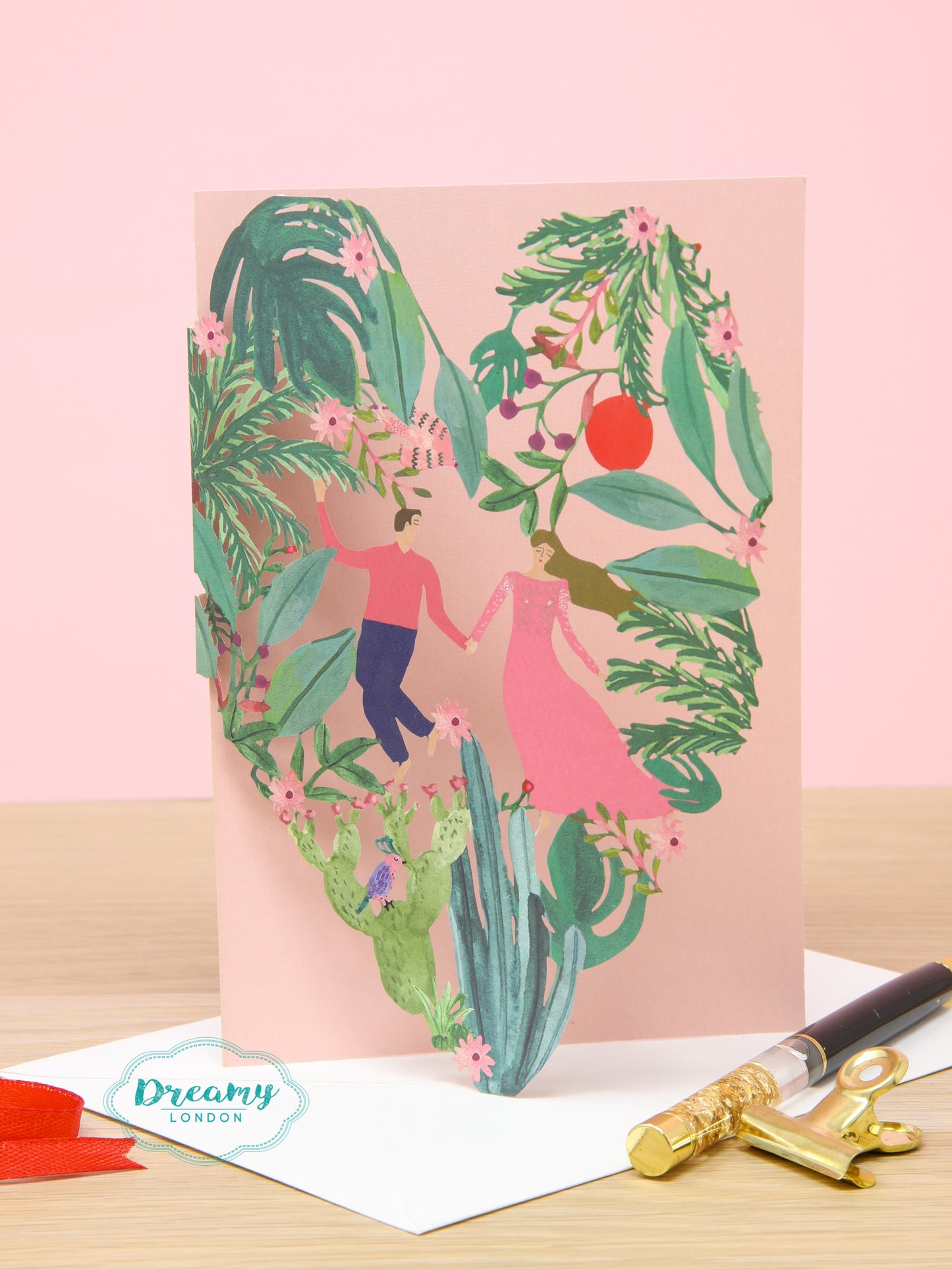 Dancing Couple Heart Garden Love Card