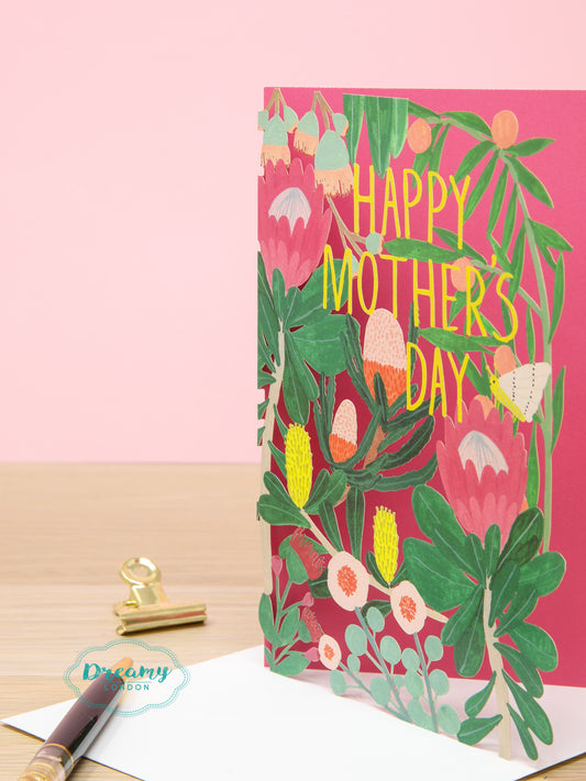 Floral Happy Mother's Day Lasercut Card