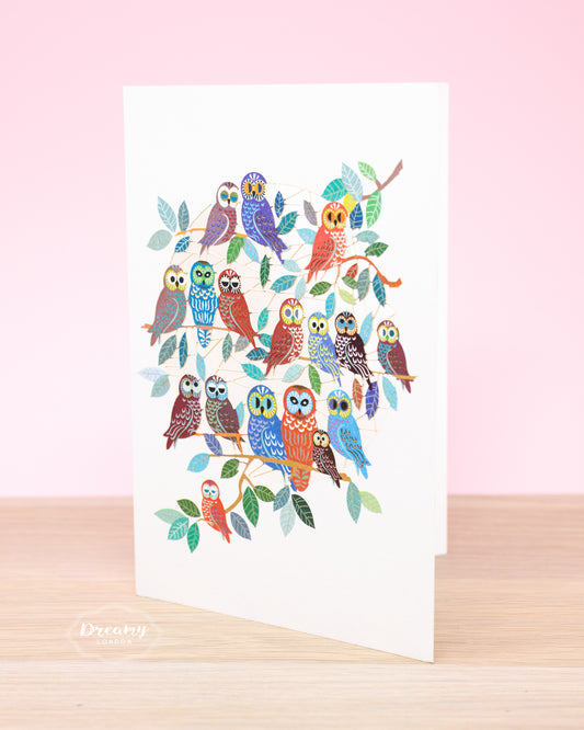 Owls Greeting Card - dreamylondon