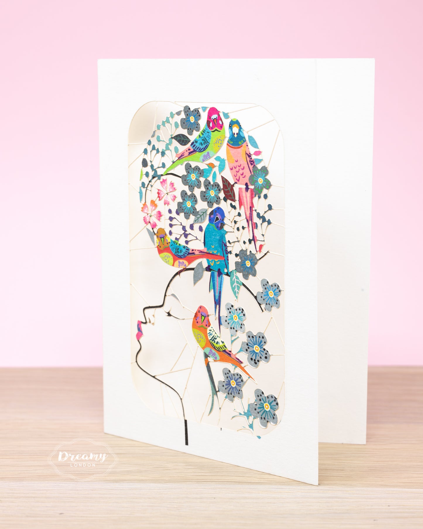 Parrot Lady Greeting Card - dreamylondon