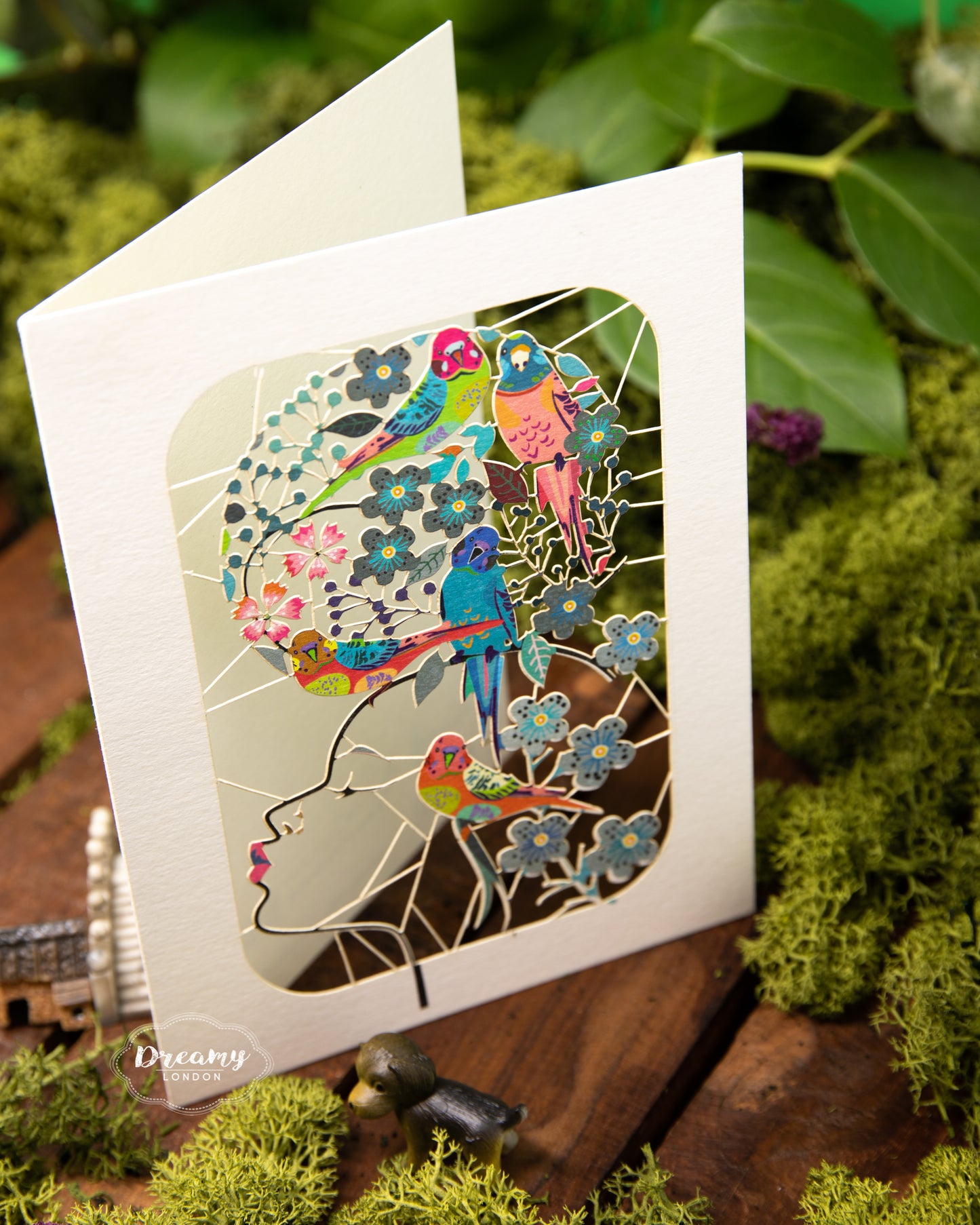 Parrot Lady Greeting Card - dreamylondon